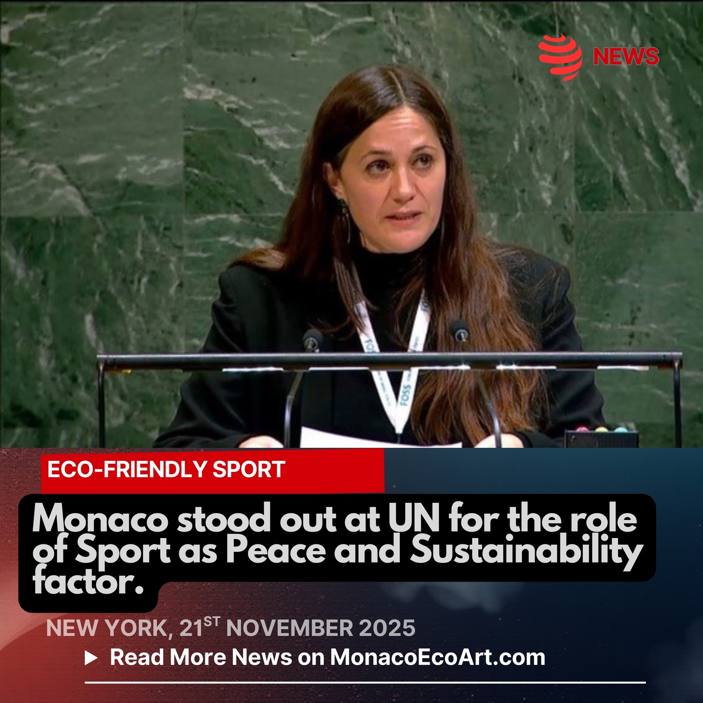 ✒🇲🇨 MONACŒCOART®
🏀🙌 ECO-FRIENDLY SPORT
🇬🇧🇺🇸 Monaco stood out at UN for the role of Sport as Peace and Sustainability factor.
🇫🇷 Monaco a soutenu aux Nations Unies le rôle du sport en tant que facteur de paix et de durabilité.
🇮🇹 Monaco ha sostenuto presso le Nazioni Unite il ruolo dello Sport come fattore di Pace e Sostenibilità.
🇪🇸 Mónaco ha defendido ante las Naciones Unidas el papel del deporte como factor de paz y sostenibilidad.
Read the full text of the article at: www.monacoecoart.com
#sport #sportspeople #champions #pro #amateur #challenge #solidarity #engagement #education #leisure #edutainment #action #cooperation #ecosystem #nature #preservation #community #civilsociety #students #next #generation #endurance #persistence #respect #target #ActNow 📸 © @unitednations @gvt_monaco @milanocortina2026 - Contents and Layout: © Monacoecoart