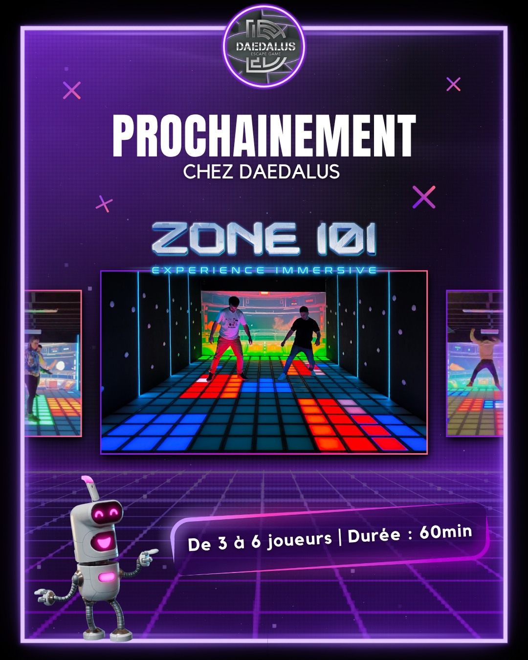 Prรฉparez-vous ร dรฉcouvrir une nouvelle arรจne immersive entiรจrement interactive ! ๐ฅ
๐ญ๐ผ๐ป๐ฒ ๐ญ๐ฌ๐ญ est un espace rempli de mini-jeux oรน rรฉflexes, coopรฉration et fun seront vos meilleurs atouts.
Pendant ๐ฒ๐ฌ ๐บ๐ถ๐ป๐๐๐ฒ๐, en รฉquipe de ๐ฏ ๐ฎฬ ๐ฒ ๐ท๐ผ๐๐ฒ๐๐ฟ๐, enchaรฎnez les dรฉfis, bougez, rรฉagissez et laissez-vous porter par le rythme de lโarรจne ๐ฅ
Une expรฉrience ludique, dynamique et accessible ร tous !
๐ฅ๐ฒ๐๐๐ฒ๐ ๐ฐ๐ผ๐ป๐ป๐ฒ๐ฐ๐๐ฒฬ๐โฆ ๐ญ๐ผ๐ป๐ฒ ๐ญ๐ฌ๐ญ ๐ฎ๐ฟ๐ฟ๐ถ๐๐ฒ ๐๐ฟ๐ฒฬ๐ ๐ฏ๐ถ๐ฒ๐ป๐๐ผฬ๐ ๐ฐ๐ต๐ฒ๐ ๐๐ฎ๐ฒ๐ฑ๐ฎ๐น๐๐ ๐
__________________
๐ https://bit.ly/daedalusescapegame
๐ฑ 0633447032
โ๏ธ 0984483171
#escape #escapegame #escaperoom #parcours #loisirs #jeu #jeux #blois #loiretcher #famille #amis #ami #barajeux #loire #jeudesociete #valdeloire #chateaudelaloire #loireavelo #bloismaville #valducher #sologne #vendome #sortiren41 #bloischambord #bloiscity #maisondelamagie #visiteblois #bloistourisme #nouveautรฉ