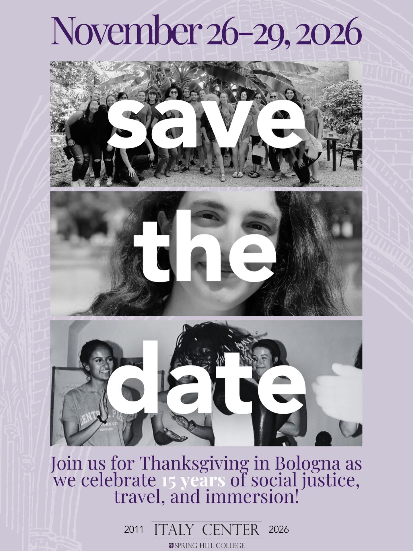 💜No matter your class year, you’re part of a community that stretches far beyond your semester abroad. Fifteen years of memories. Fifteen years of Italy Center alumni scattered all over the world. And now… it’s time to bring everyone together.💜
✨Save the date because something special is coming to Bologna for our 15th anniversary.✨
We won’t spoil the surprise just yet, but trust us… you’ll want to be there. Update your alumni info (link in bio) so we can welcome you back to Bologna, to the place where it all started.