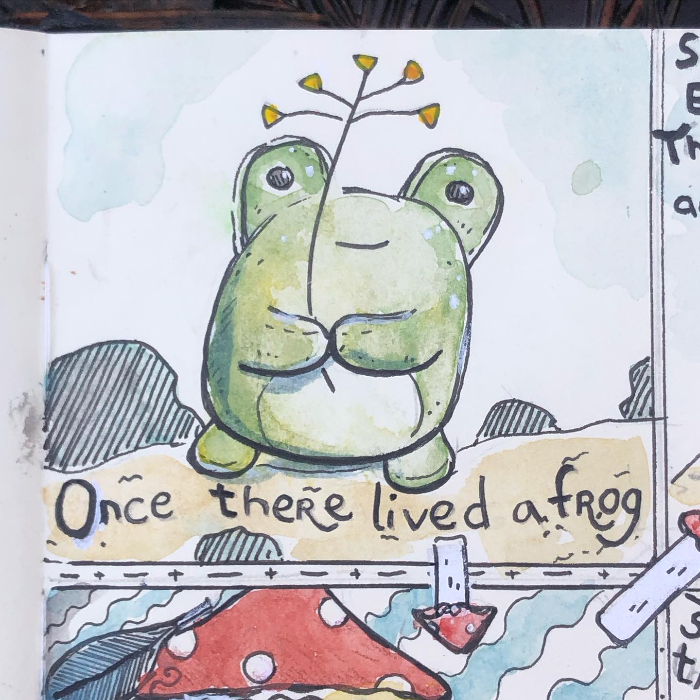I created a short comic about a frog. It ended up becoming a story about a crisis and a contagious case of wanderlust.
Sometimes we all need a getaway, don’t we?
I was inspired by my little toy frog, artworks by @redolaf and his course on Domestika.♥️
#characterdesign #froggy_explorers #wanderlust_tribe #picturestory #frogdrawing