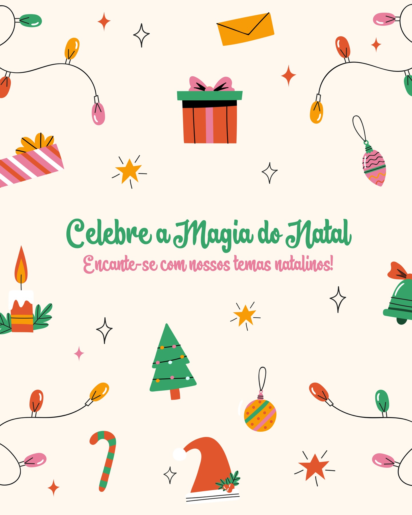 🎄✨ A magia do Natal chegou por aqui! ✨🎄
Preparamos uma seleção lindíssima de temas natalinos para deixar sua festa ainda mais encantadora. 💛
Passe o carrossel e descubra temas fofos, delicados e cheios de espírito natalino para transformar sua comemoração em um momento inesquecível. ❄️🎁
Gostou de algum tema? É só chamar! Vamos levar a magia do Natal para a sua celebração. ✨