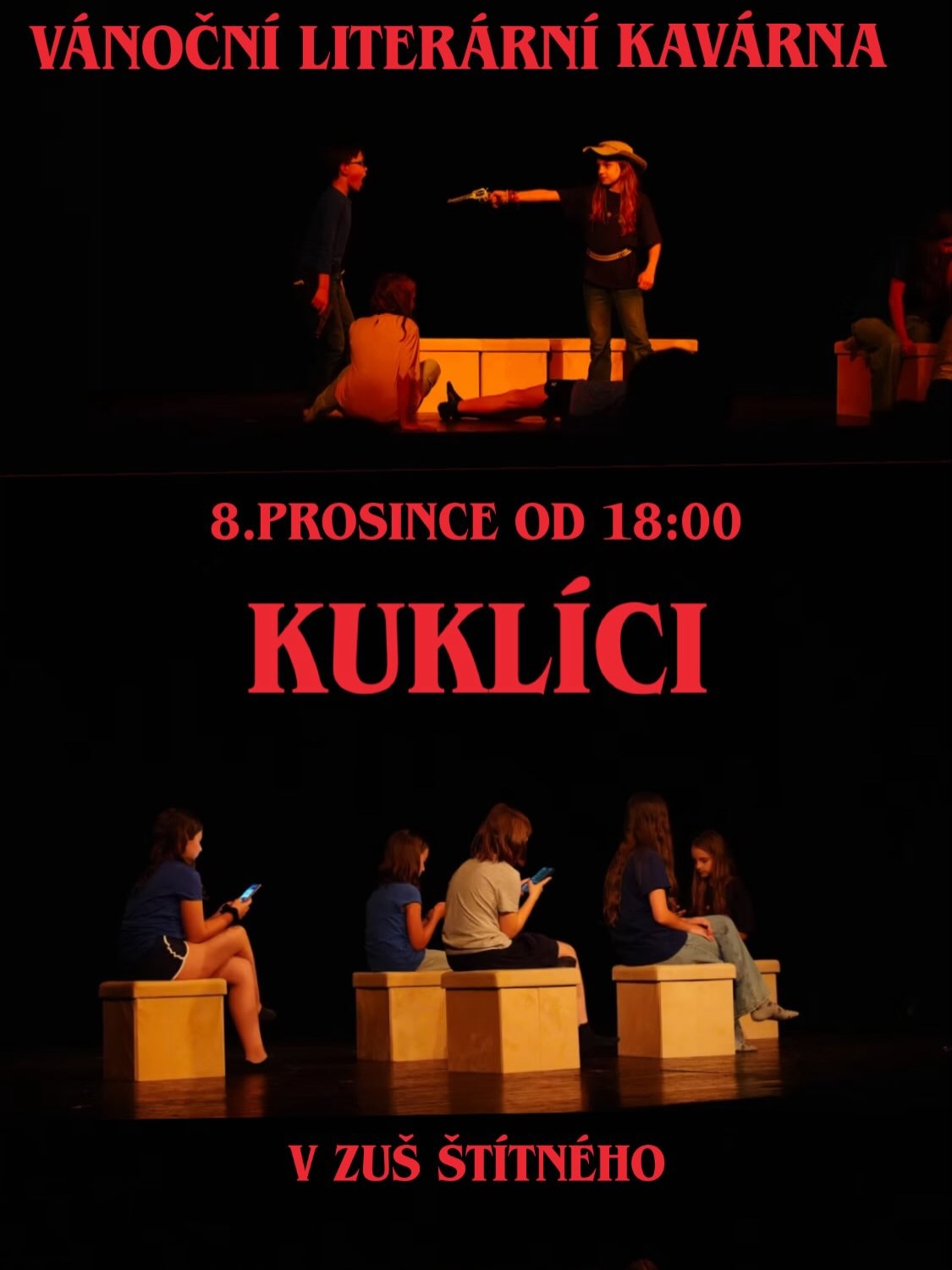 Přijďte se s námi naladit na předvánoční atmosféru s literárními chuťovkami a ukázkou naší divadelní i recitační práce🎄🎭