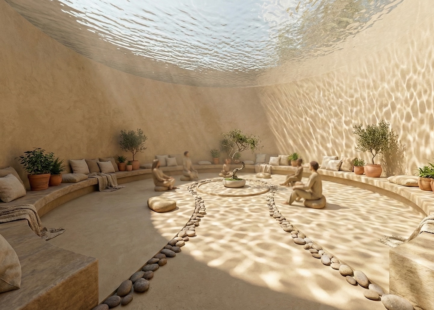 Re: Centered Wellness
A holistic wellness space shaped by biophilic principles and Traditional Chinese medicine.
Soft textures, natural light, and earth inspired materials create a calming environment for restoration and conscious living.
A space for reflection and community.
wellness design, biophilic design, TCM inspired, meditation space, interior design studio, calm interiors, natural materials, spa design, healing environments, ariumi design