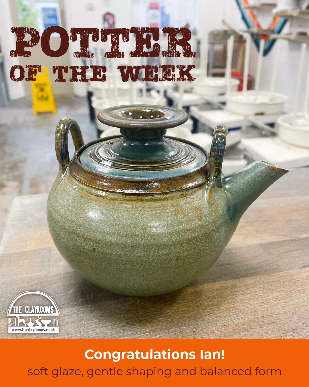 🍵 Potter of the Week – Ian🍵
How beautiful is this handmade teapot by Ian, one of our brilliant studio members?!
The soft green glaze, the gentle shaping and the perfectly balanced spout and handle… it’s everything we love about carefully handmade pottery and the skills that develop over time at The Clayrooms.
There’s something so special about creating a functional piece from scratch. From throwing the form to trimming the foot and choosing the final glaze. This one has turned out absolutely beautifully.
If this inspires you to try your hand at wheel throwing, functional pottery or simply want to learn how to make your own mugs, bowls or teapots…
✨ We’ve got beginner and improver courses running across all four studios.
Come and make something you’ll treasure every day.
#theclayrooms #potterycommunity #potteroftheweek #peakdistrictlife #peakdistrictcreatives #ceramicartists #handmadeteapot #functionalpottery #pottersofinstagram #wheelthrowing #ceramicslove #potterylove #studiosecrets #learnpottery #potterystudio #potterycourse #ceramicsclass #creativehobbies #mindfulmaking #clayart #claycommunity #makersgonnamake #supportsmallstudios #trynewthings #creativewellbeing #potteryinspiration #handmadeceramics #greenware #stonewarelove