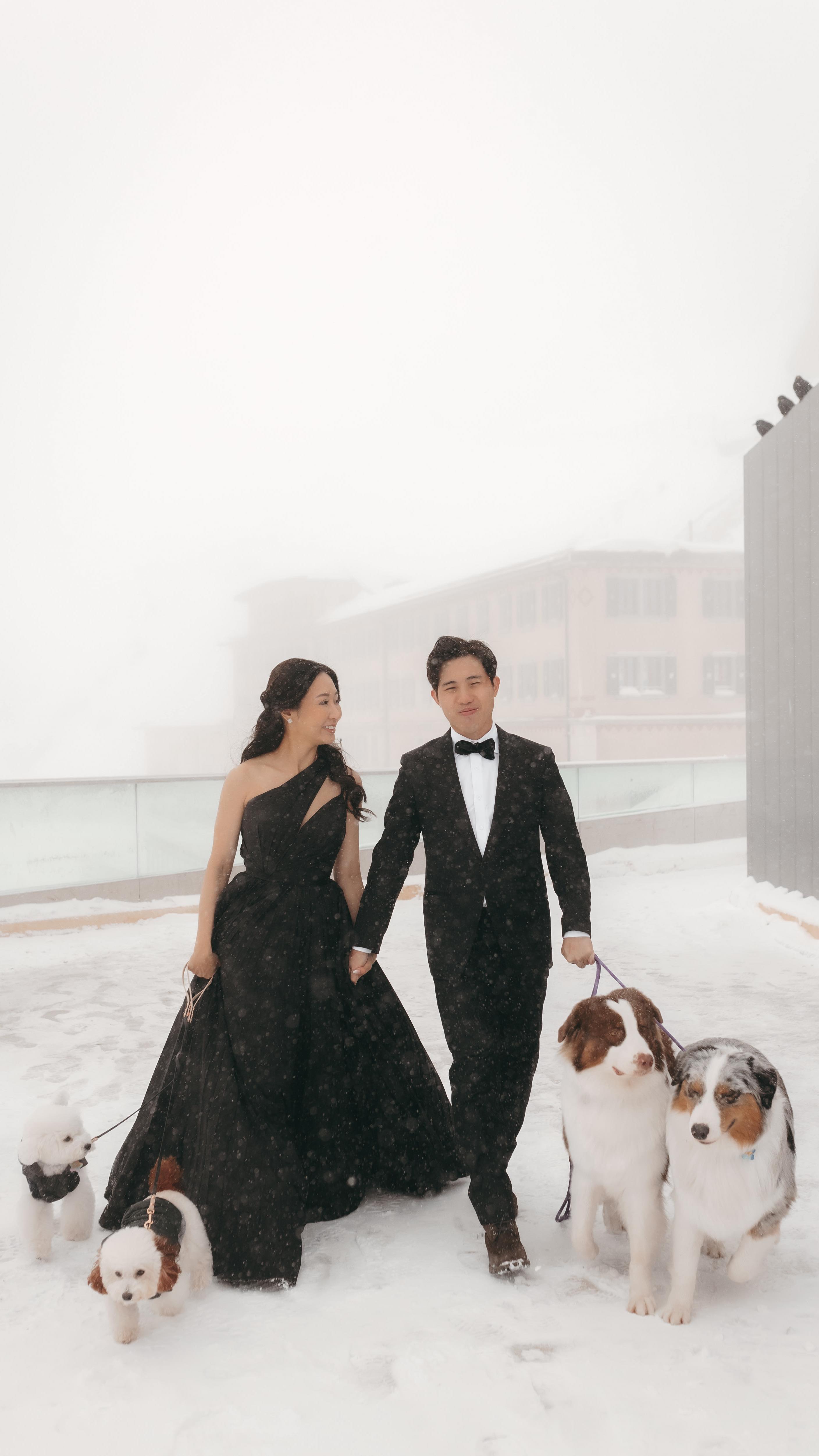 When elegance meets adventure: 4 dogs, 1 snowy day, and a love story in Switzerland!
#SwitzerlandWedding
#LuxuryElopement
#SnowyWedding
#CoupleGoals
#DestinationWeddingPhotographer
#ElopementInspiration