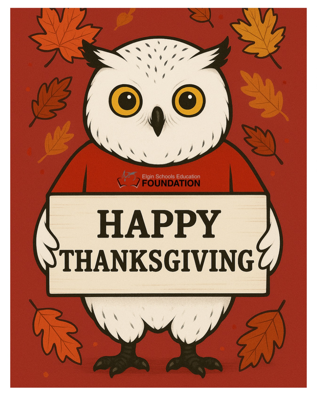 ESEF would like to wish you and your loved ones a Happy Thanksgiving. We are especially thankful for the generous hearts of our donors, because of you we have been able to positively impact Elgin Seniors and teachers this year! We are grateful for generous hearts like yours! ♥️