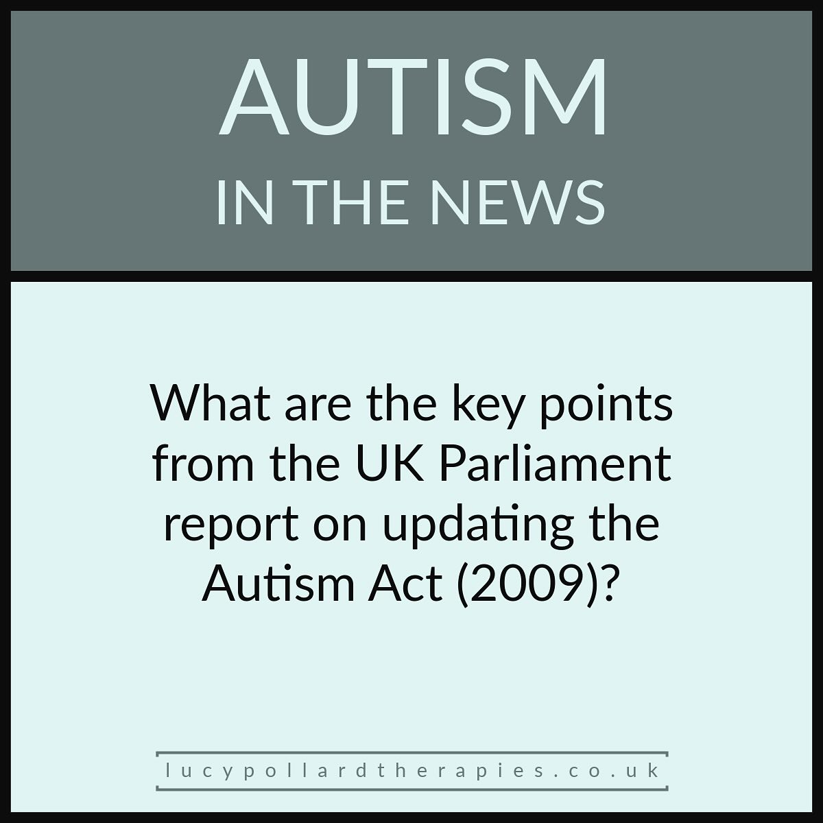 The Autism Act (2009) has been in the news this week. This is because the House of Lords published a report from their special inquiry committee on the Autism Act. The report was called ‘Time to deliver: The Autism Act 2009 and the new autism strategy’.
Here’s a summary of what it said:
Autistic people in the UK still face significant inequalities. More than 200,000 people are waiting for an autism assessment. Many autistic children are unhappy in school or not attending at all. Only around three in ten autistic adults are in work. Autistic people also experience shorter life expectancies.
The current autism strategy had positive aims but lacked clear and funded plans. Support remains inconsistent, reactive and often only available during crisis. Many people wait years for assessments and struggle without help.
The parliamentary report calls for a new and fully funded autism strategy by July 2026. It recommends co designing the strategy with autistic people, launching a national awareness campaign, mandatory autism training for public facing staff, shorter waiting times, improved diagnostic support and investment in community based early help.
This strategy should provide strong support across life stages, including better inclusion in education, effective employment support and appropriate support for autistic people within the justice system.
The government must publish a costed and time bound plan with clear responsibilities and regular progress reporting. Autistic people must be fully involved in shaping decisions.
Without meaningful change, inequalities in health, education, employment and daily life will continue. These barriers limit opportunities and impact wellbeing and life expectancy. A well designed and properly funded strategy could create lasting positive change for hundreds of thousands of autistic people.
A successful strategy will provide timely diagnosis, consistent community support, fair systems in education, employment and justice, full involvement of autistic people and clear funding linked to measurable outcomes.
Overall, I welcome the report and its findings. As always, it’s now about translating this into positive action…