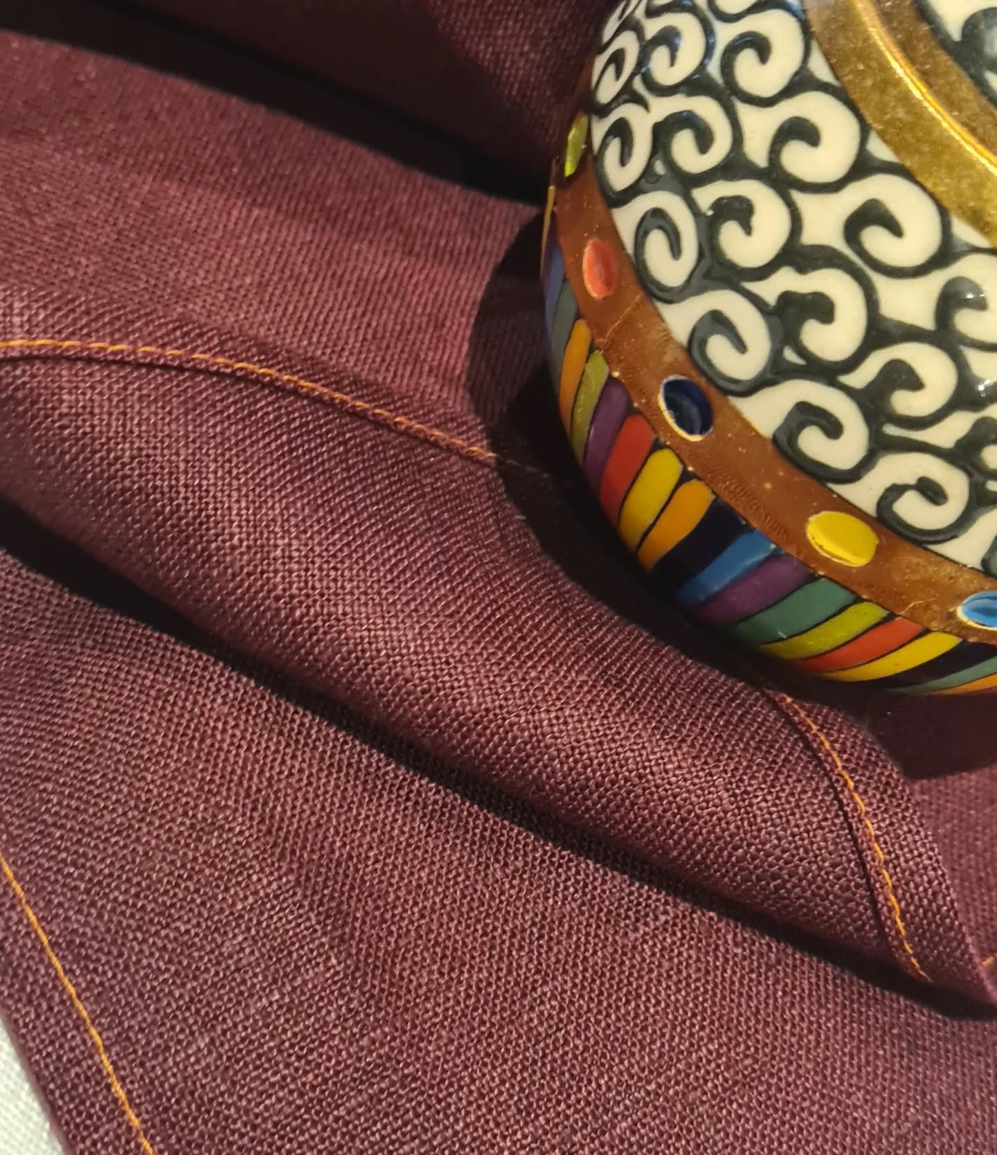 New arrival - beautiful plum colour 100% Irish linen napkin.