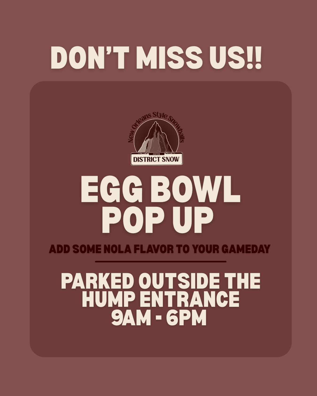 Don’t miss us on this beautiful Friday!! We are so excited to serve Starkville today 🐾🏈!!