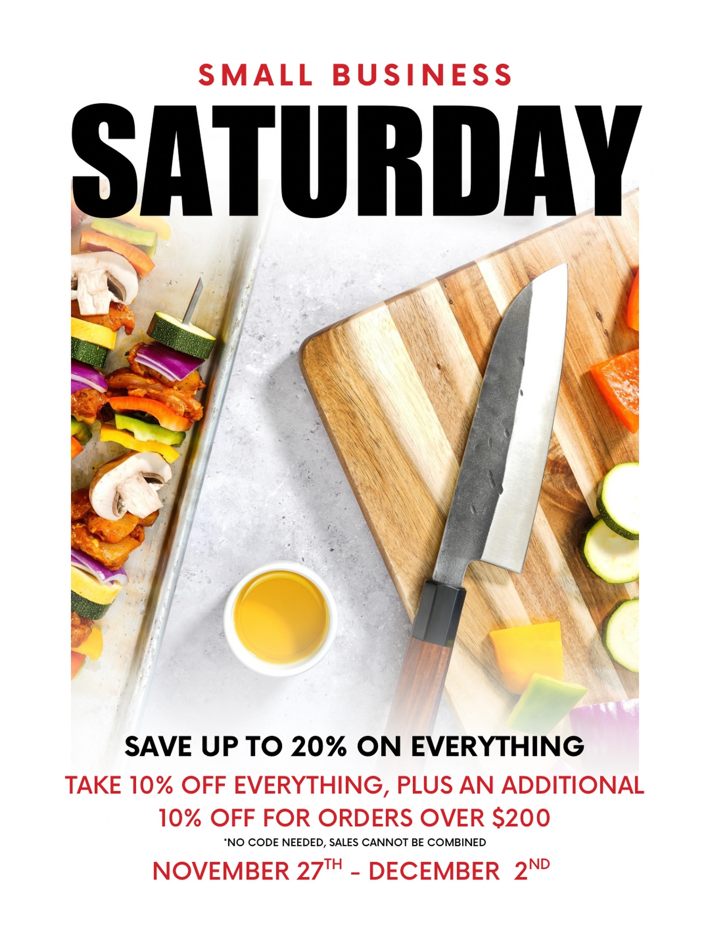 Thank you for supporting our small business today and every day!! 🔪
Enjoy up to 20% off sitewide on practical gifts that feel personal. Take 10% off everything with an extra 10% off all orders over $200. No code needed. Sale ends December 2nd. Do not miss the best prices of the year and the chance to get ahead on your holiday list!!! 🎁🎄