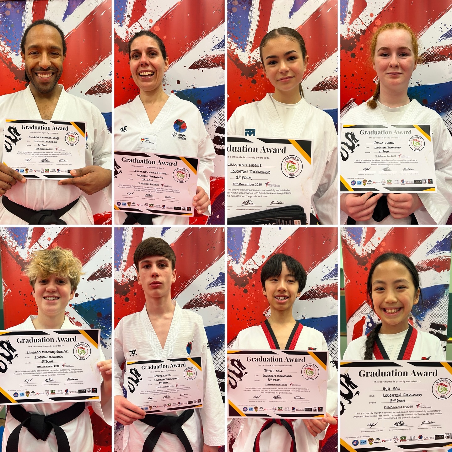 Black Belt Alert 🚨
We are very proud to announce the successful promotion of 8 of our students at the British Taekwondo Dan Grading hosted by PremierKi yesterday 🥋
Huge congratulations to our students:
Andrew Daley - Promoted to 1st Dan
Julia Del Olmo - Promoted to 1st Dan
Harry Cheal - Promoted to 1st Dan
Lilly-Ann Negus - Promoted to 1st Poom
Jessica Gleeson - Promoted to 1st Poom
Santiago Gillespie - Promoted to 1st Poom
Ava Sau - Promoted to 2nd Poom
James Sau - Promoted to 3rd Poom
We are so very proud of our students who set a very high standard at the Dan grading and who between them represent more than 80 years of hard work, dedication, resilience and determination to succeed in their martial arts journey 🤩
Black belt does not mark the end of the journey but the start of a new journey with a milestone achieved but new goals now unlocked and ready to work towards 💪
It was a long day of Dan gradings commencing from 10am through to 10pm with around 120 students from around the UK being assessed from 1st Dan through to 6th Dan black belt. Thank you to the examination panel for your hardwork, one of the most experienced grading panels in the UK - Grandmaster Neil Guest 8th Dan, Grandmaster, Elias Biescas 8th Dan and Grandmaster Gemma Biescas 8th Dan and congratulations to all the successful candidates 🙏
#taekwondo #martialarts #promotion #blackbelt #journey