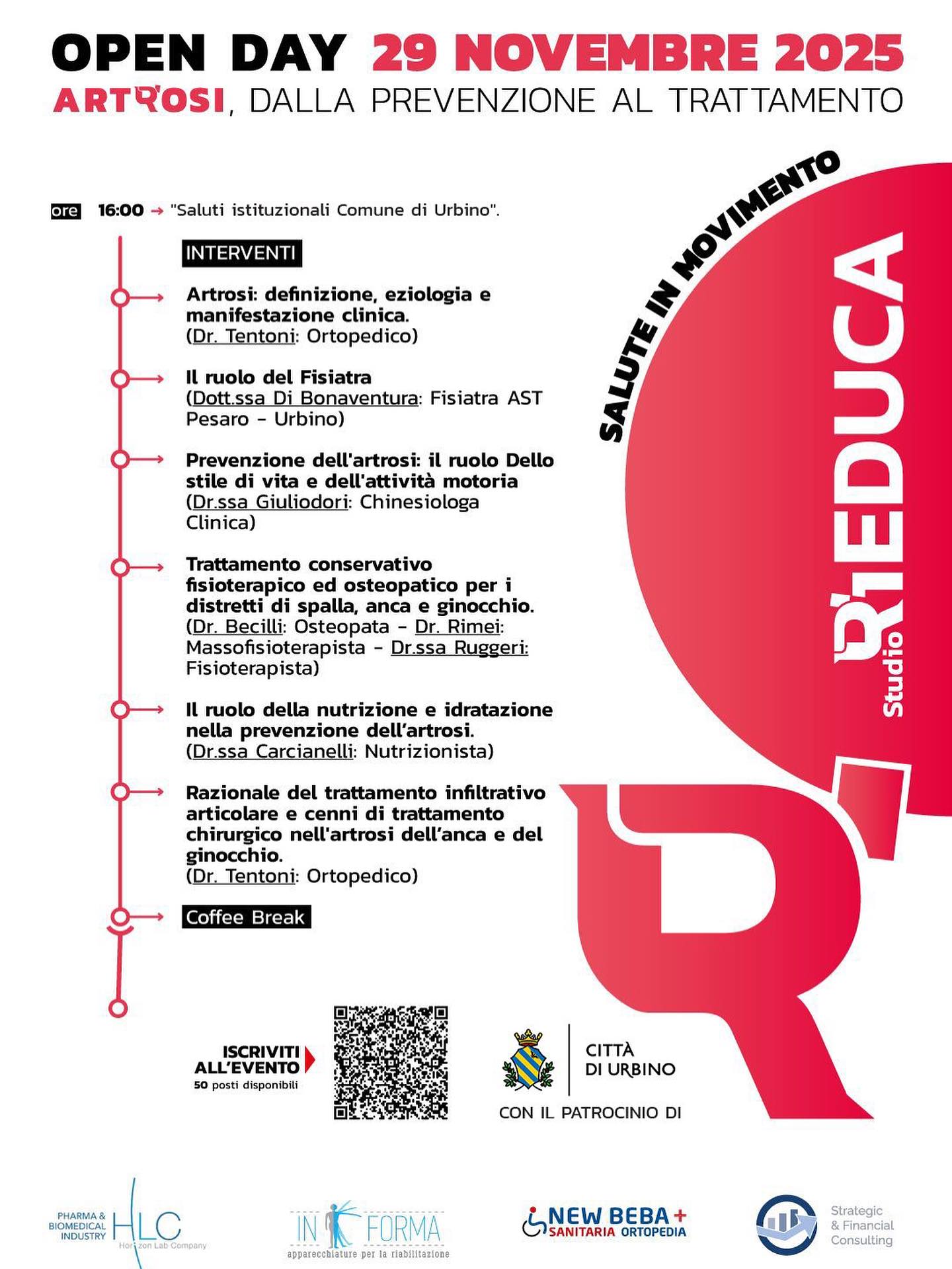 29/11 - 1^ Open Day Rieduca
Start h. 16.00
Evento patrocinato da @vieniaurbino
