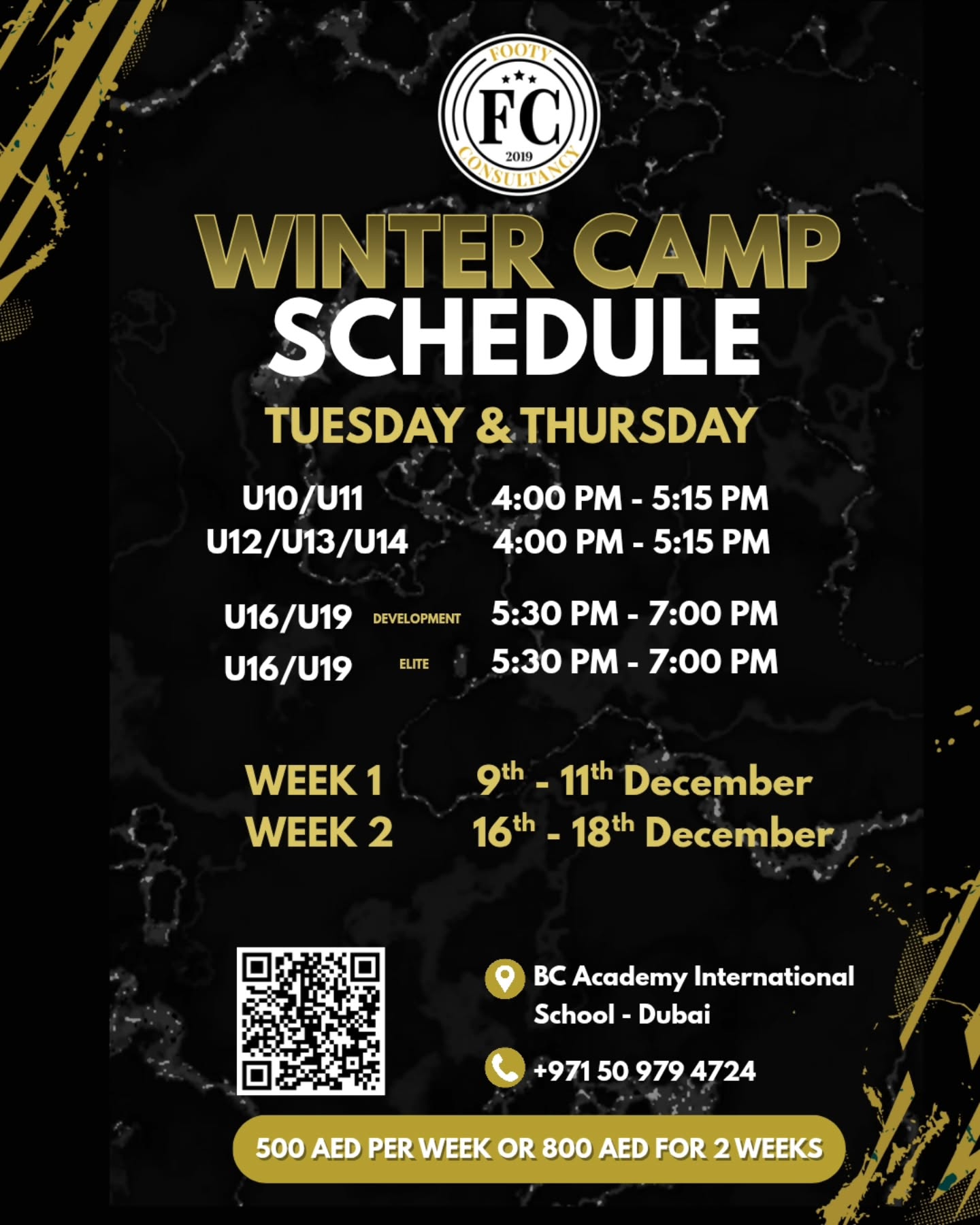 🚨 Winter Camp for levels of ability, from beginners to Elite! Please message us to secure your place as spaces are limited and classes are small! 🚨
#dubaifootball #dubaifootballacademy #dubai #footballcampdubai #uaefootball