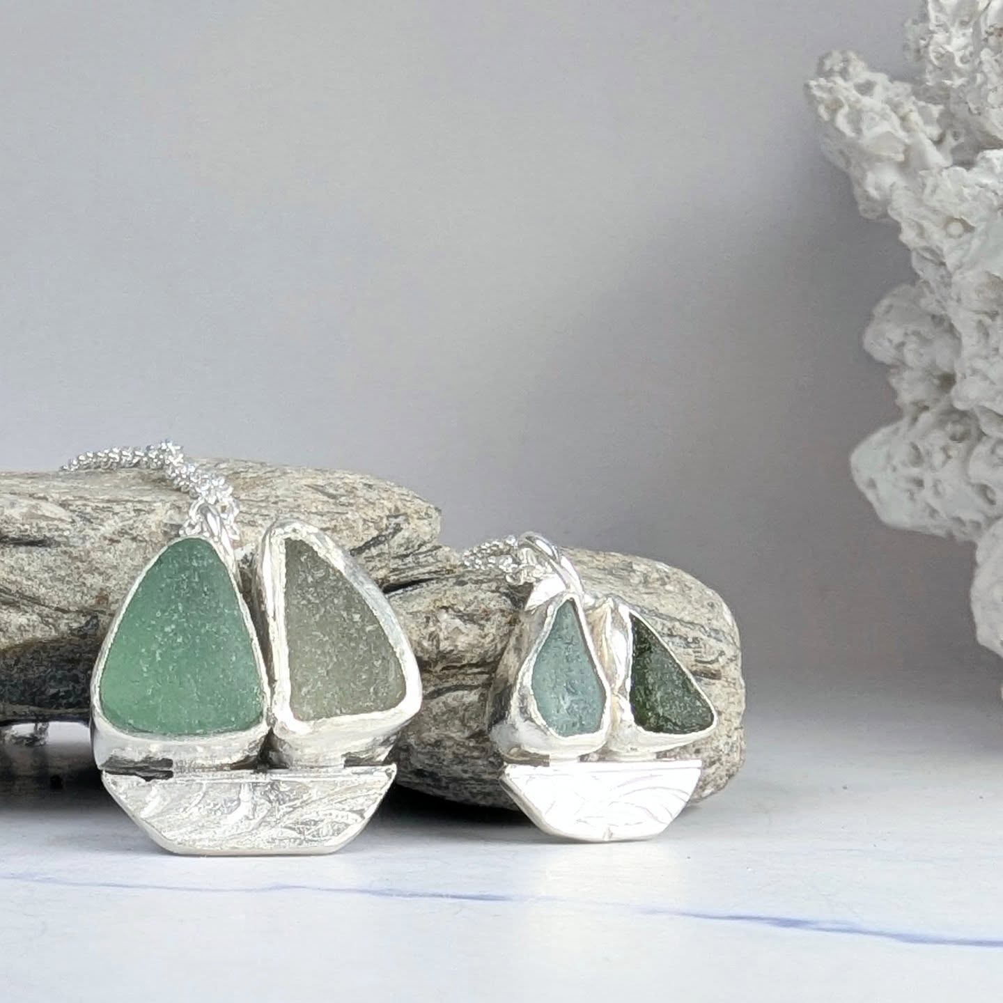 The following content may cause your heart to burst.
In my job I often get asked to create commissions, engagement rings, anniversary gifts, special birthdays, weddings and they are the best parts of what I do, this commission has to be one of the most emotional I've ever done (and I've done a lot of emotional commissions). In the interest of privacy I'm going to call my customer Jane (not her name).
I had a message from Jane, currently in a hospice in palliative care (damn cancer!) wanting to commission some jewellery for her daughters. It was an important piece because she wasn't sure if she was going to be here to celebrate their 21st Birthdays 😭...my heart, so they were also something of a legacy gift. The sentimental value was obviously very important.
Jane sent me three sandwich sized bags of all the sea glass Jane and her daughters had collected together over the years, it was very important that their own sea glass, collected together, was the central part of these pendants.
Jane also sent me her own christening bracelet and another bracelet she wore so we could add that silver into the pendants too, so absolutely everything about these pieces encapsulates her life with her daughters and before, right back to her own Christening day.
These two boats are part of the set and how absolutely precious. 💕
I have to say my heart was so full creating these, my husband lost his Mum to cancer when he was just 16 years old and I know, from him, how much he has missed her over the years, milestone birthdays, our wedding day and the birth of our children, we often say she would have made a fantastic Grandma to Leo, Sofia and Angelo. Saying goodbye is never easy but it's so much less easy when it's far too soon. My heart goes out to the whole family and I hope they get to enjoy a wonderful Christmas together.
It has been such an incredible honour to create these, I know they will be treasured forever.
#handmadebusiness
#heirloomjewellery