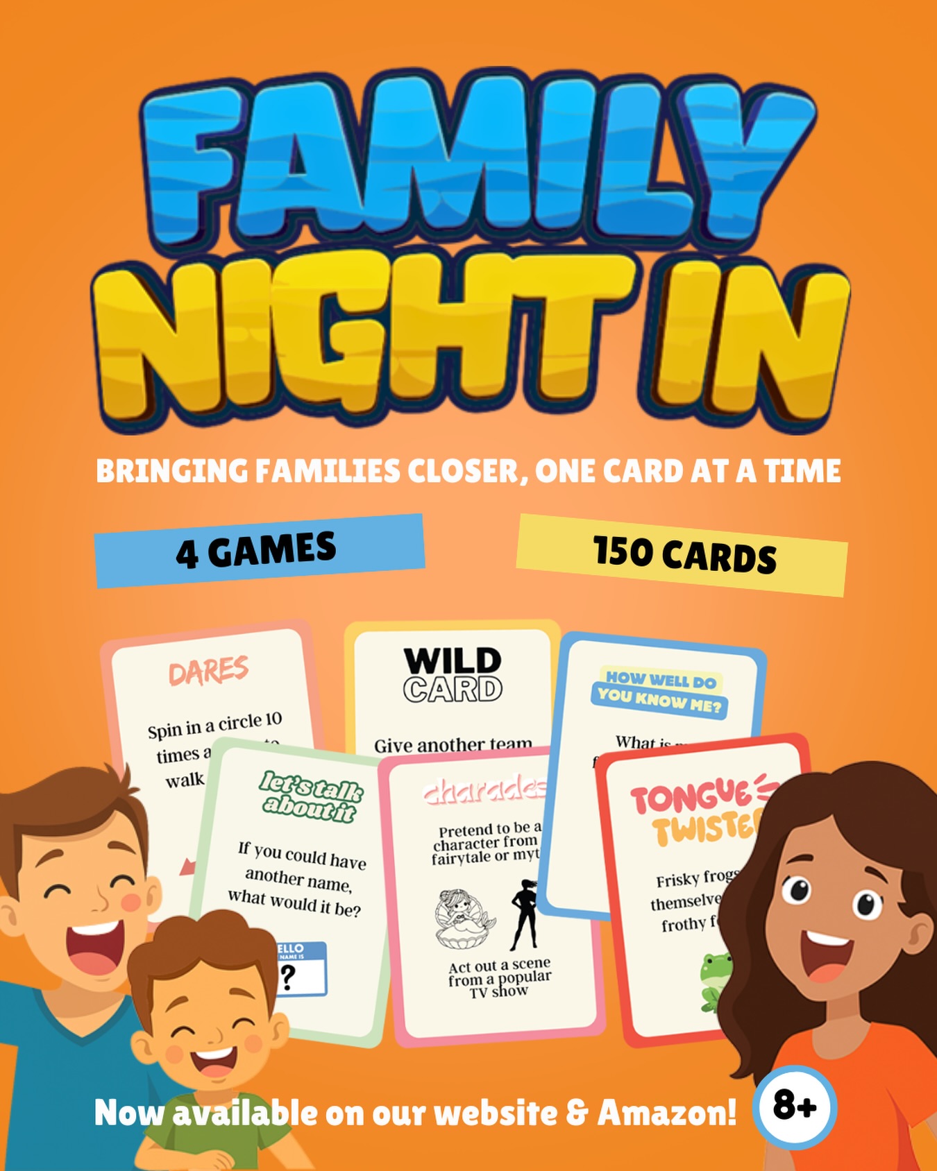 Say hello to Family Night In👋🏽 From dares to tongue twisters to “wait… you didn’t know that about me?!”, this game’s got everything😌
🤹♀️ 4 games in 1
🃏 150 cards
👨👩👧👦 Ages 8+
🏡 Perfect for cosy nights, family bonding & screen-free fun!
🎄 Ideal for Christmas
Now available on our website & Amazon!
Tap the link in bio to grab yours 💛
#FamilyNightIn #FamilyGames #CardGamesForKids #GameNightVibes #BerserkGames #christmas #secretsanta #christmasgift