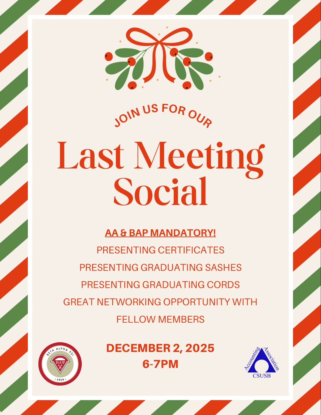Last meeting everyone hope to see you there. Join us as we congratulate upcoming members and members who are graduating !!!