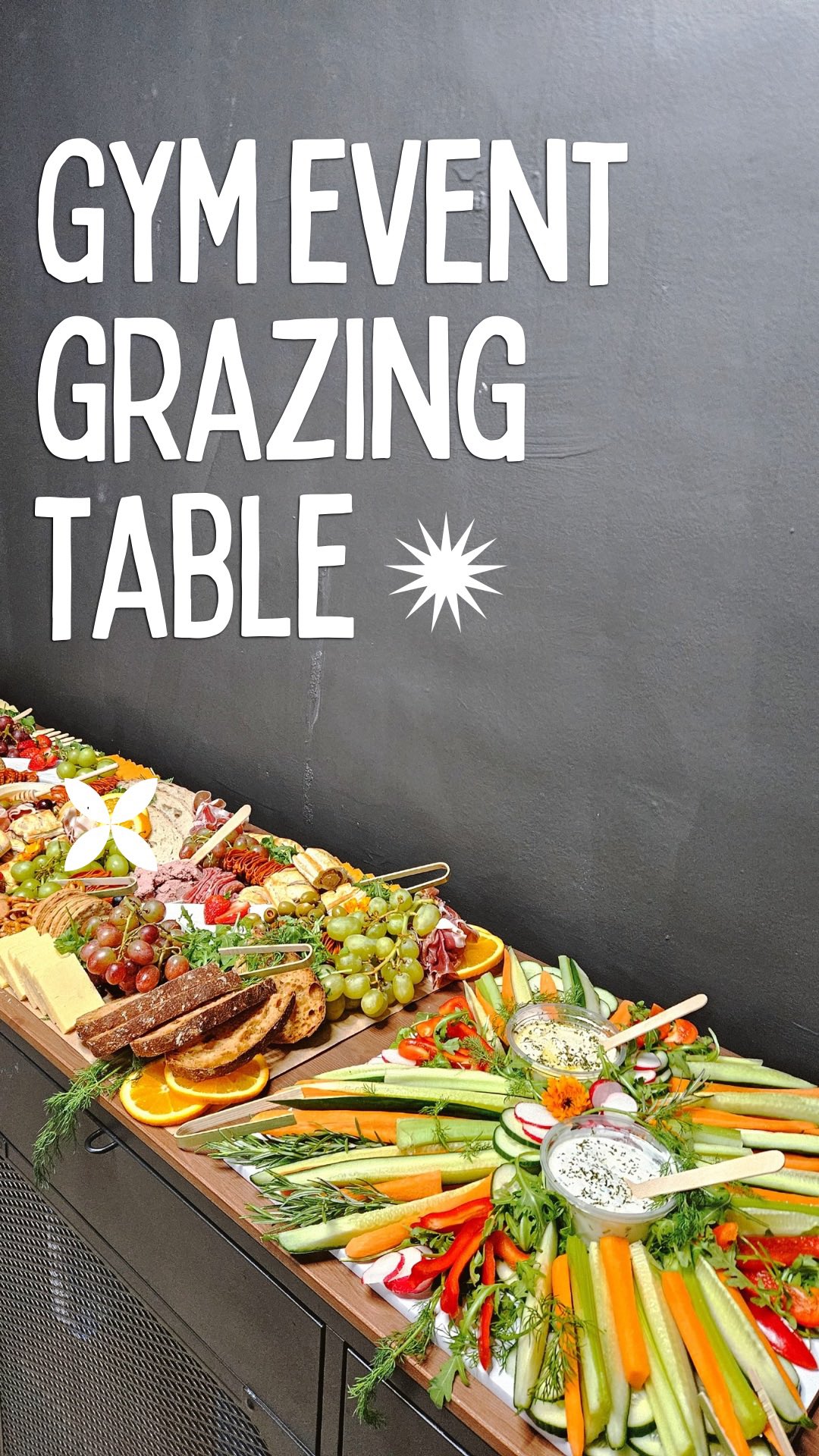 Flat Grazing Table + Crudités Platter for @thearmourycoachingstudio Event ✨