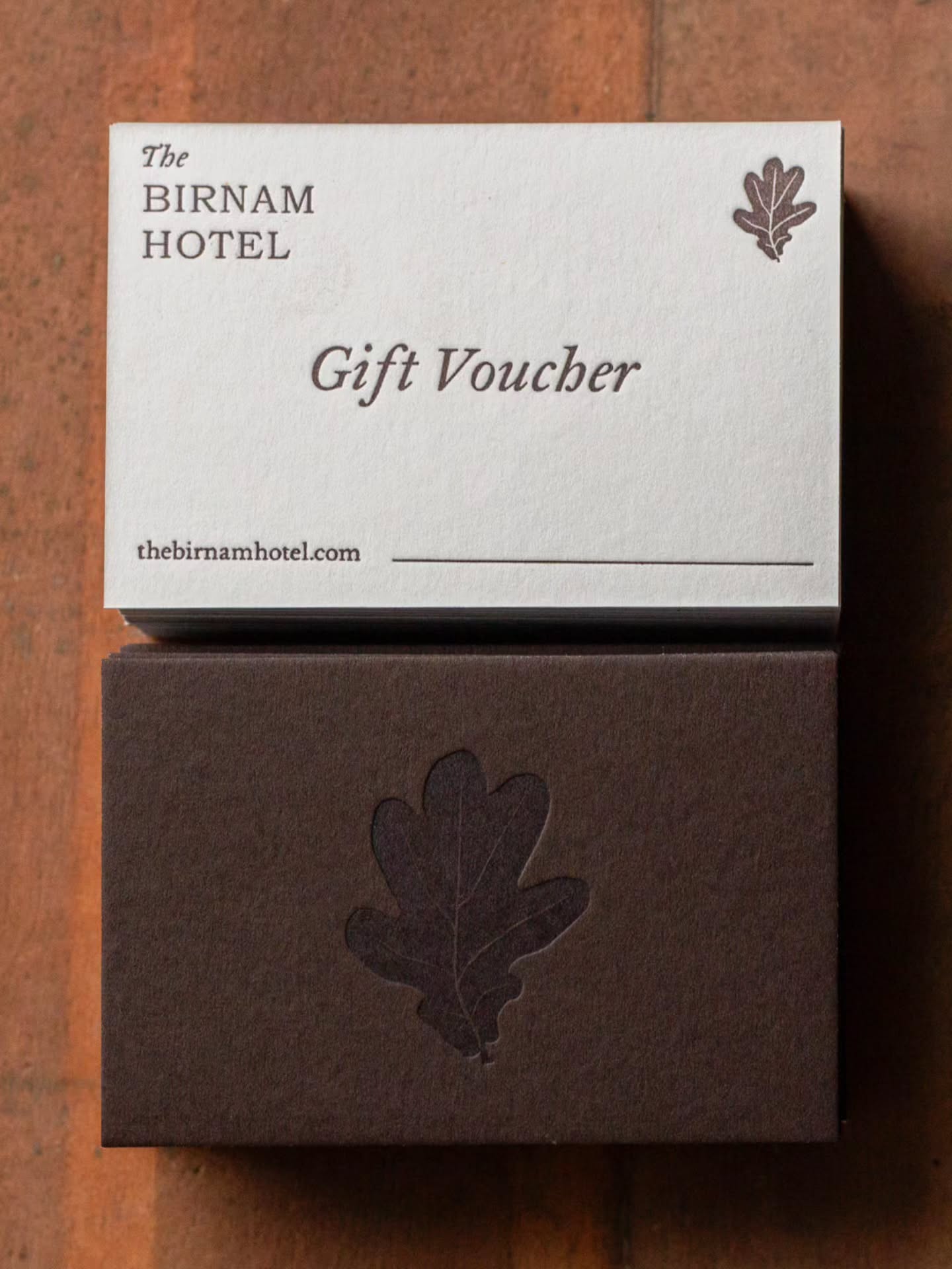 Gift Vouchers recently printed for @birnamhotel
Letterpress printed on thick duplexed Colorplan stock, with a just a spot of ink on the reverse to highlight that gorgeous Birnam Oak Leaf brand mark. Printed in our Highland Perthshire print studio on vintage Heidelberg Windmill presses.
If you aren't already following along with the ongoing restoration of the @birnamhotel , I highly recommend keeping an eye on what they are up to, it's going to be a stunning addition to the area 🍂🌲
#letterpress #scotland #letterpressstationery #birnamanddunkeld #printstudio #highlandperthshire #printdesign #heidelbergwindmill #giftvoucher #letterpressbusinesscards #scottishhotel #visitscotland