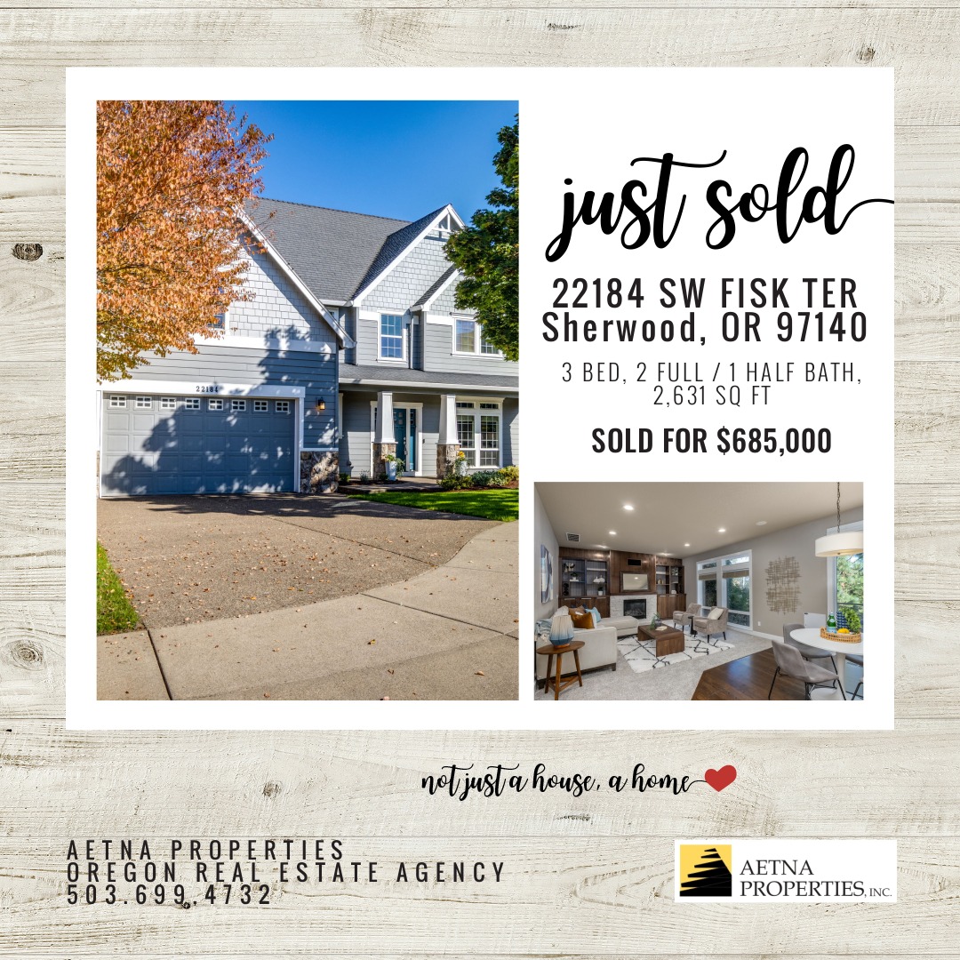 🍁Our beautiful Sherwood listing has sold!🍂
Now is the time to start planning your move in 2026. Contact Aetna Properties today to discuss your future real estate needs!
Aetna Properties
503.699.4732
