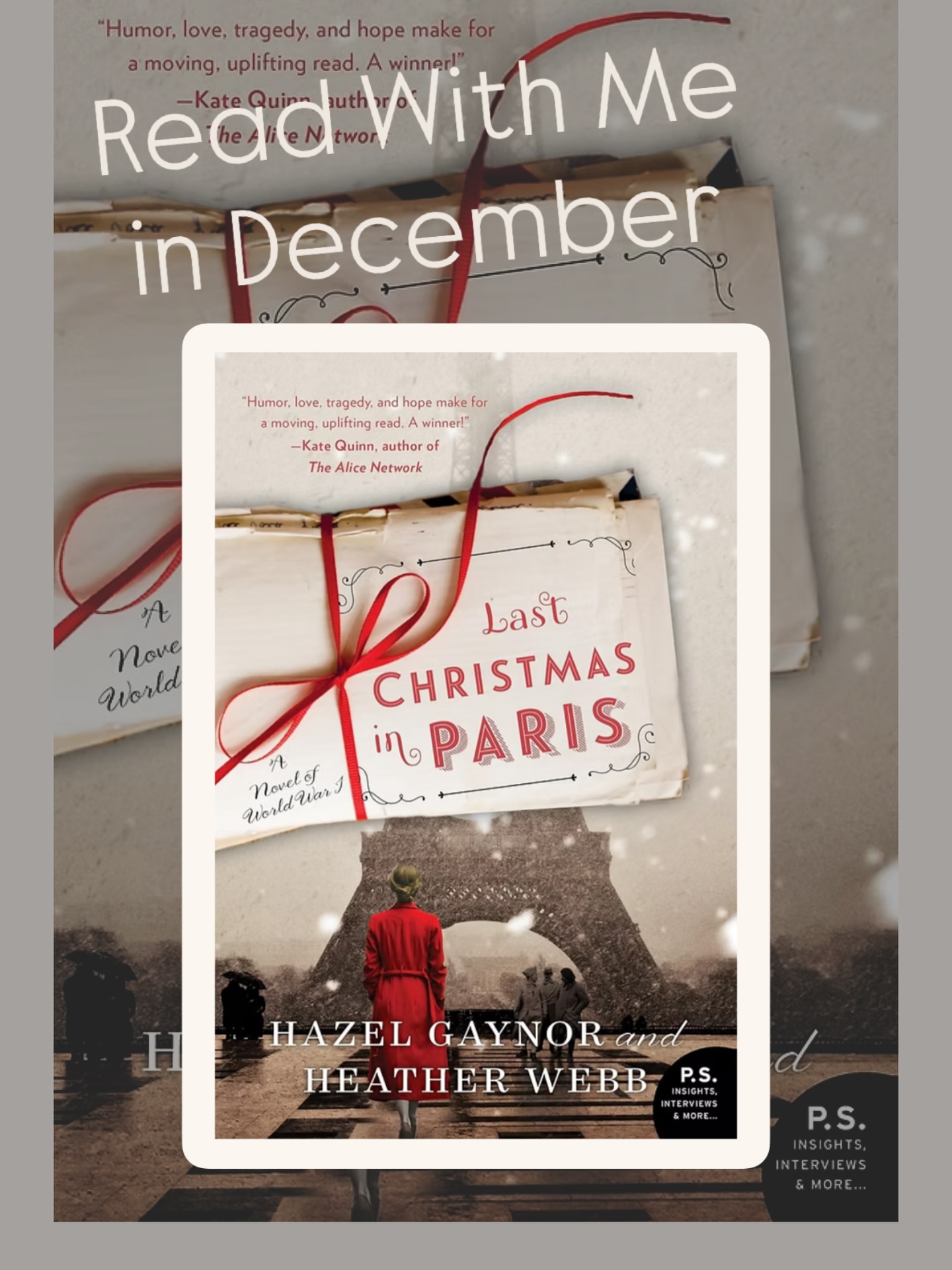 Read With Me in December
Last Christmas in Paris
by Hazel Gaynor & Heather Webb
Last Christmas in Paris is a beautiful, slow-burn romance wrapped in the tragedy of war. It’s melancholy and hopeful all at once.
As Noted By Me ::
There’s something so intimate about reading letters between characters—it made me want to write one myself. The holidays can feel nostalgic, and this book fits that mood perfectly. It reminds me how precious connection is, even when the world is falling apart.
——-
Coming next month: Start the new year with a twisty thriller about sisters, secrets, and the ugliest kind of beauty.
Find the link to my blog and other great book suggestions in my bio
#asnotedbyme #lifeasnoted #bookofthemonth
