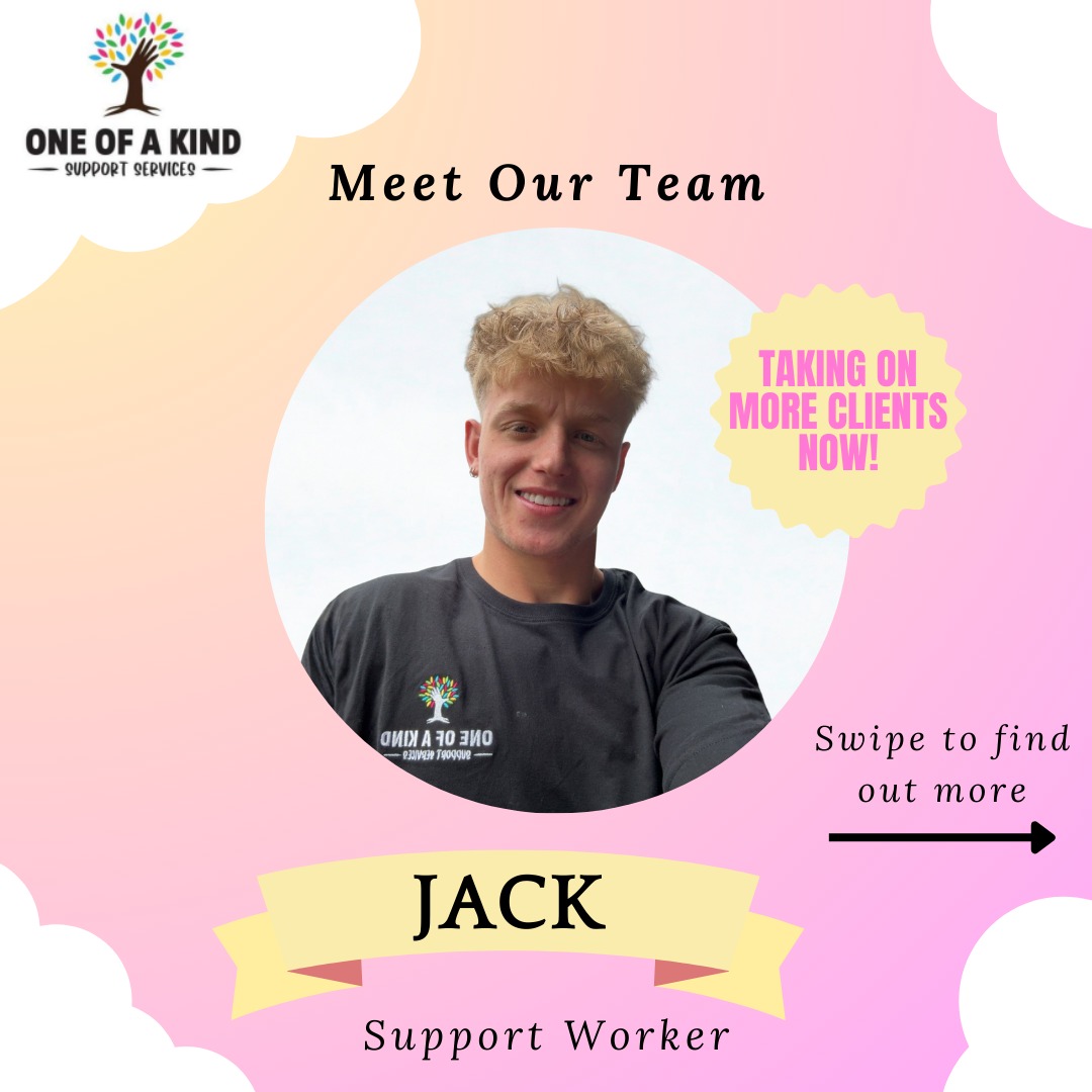 Introducing Jack! 🎉
Jack brings positive, uplifting, encouraging and understanding to all walks of life!
Jack is the "Jack of all trades" 😏 bringing experience from a range of other work fields but his true passion lies with helping others and finds joy in helping our people reach their goals 💯
We are excited to have you as part of our team 🔥
Contact us if you are looking to add a LEGEND to your team 💥
📞 0439 024 499
📩 admin@oneofakindsupportservices.com.au
📲DM us via facebook or Instagram