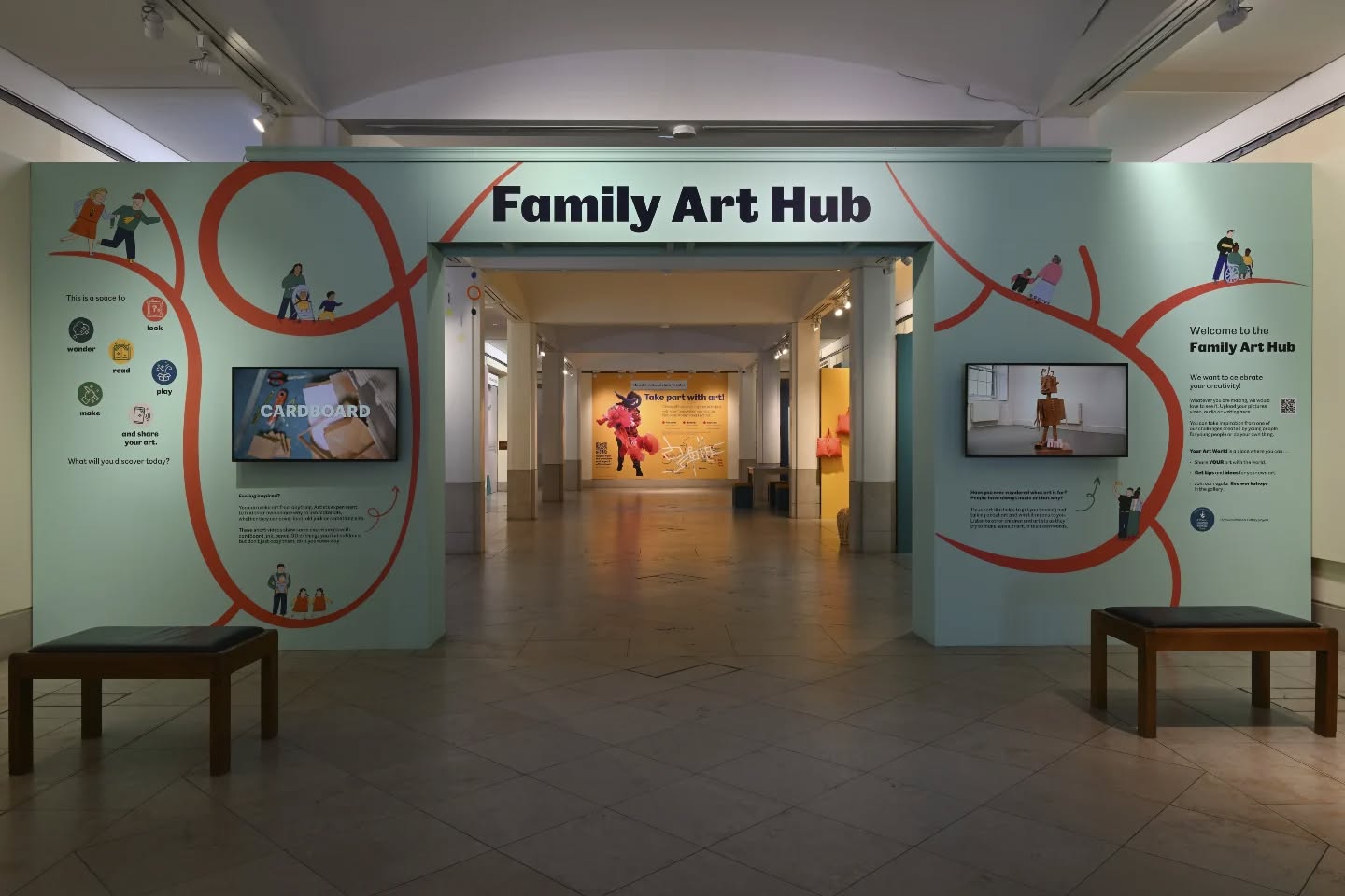 🎨 Designing spaces for creativity and discovery
We first developed the Family Art Hub for National Galleries Scotland last year, crafting every detail to invite families to look, wonder, read, play, make and share art. From tactile materials to bold visuals, the Hub transforms gallery visits into immersive journeys.
We wanted to be playful in our colour approach – “Let’s go bold!” – and the NGS team let us roll with it!
✨️ Following last year’s success, Family Art Hub returns with a fresh iteration: a vibrant, interactive environment where design meets play. And there’s more to come next year… watch this space!
📍 Drop in and start your art journey today. We can’t wait to see what you make!
From concept to installation, this project celebrates collaboration and we would like to thank our friends who supported us:
✨ Graphic design was skilfully supported by @miclilegd
🖌 Cute characters were imaginatively illustrated by @hazelmakespictures
🟩 Bespoke hanging mobiles hand created by @theilluministuk
🖨 Attention to detail was evident in the print production & install by @mackinnonslater
🪵 Joinery was carefully crafted by 3DR
📸 Photos by @nationalgalleriesscot & @mackinnonslater
#DesignForCulture #FamilyArtHub #NationalGalleriesScotland #MakeThingsHappen #CreativeSpaces