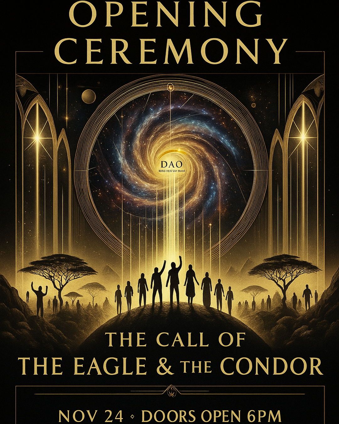 Join us for the Opening Ceremony of the Prophetic DAO Incubator — a sacred initiation into our collective journey.
🌈✨ Opening Ceremony: The Call of the Eagle & the Condor
📅 Date: 24 Nov 2025
🕕 Time: 6:00 PM – 10:00 PM
📍 Location: Maltiox Healing Arts Centre, Tzununa, Lake Atitlán
View on Maps: https://maps.app.goo.gl/cnab2QTPjjDcU5px9
🔹 Doors open at 6:00 PM
🔹 Gather, ground, and prepare for the week ahead
🔹 Open the space, invoke cosmic directions, and honor the land, people, and spirit of Lake Atitlán — one of Earth’s most powerful portals for transformation
Through story, prayer, and presence, we’ll remember why we are here:
🔸 To awaken
🔸 To build
🔸 To unite
We’ll serve the unfolding rainbow prophecy, each in our own way — as living parts of a greater whole: the ecosystem of the New Earth 🌍🌈
Expect:
🔹 A mystical storytelling journey, including the ancient tale of the Eagle and the Condor
🔹 Harmony between vision and heart, technology and nature, North and South, masculine and feminine
🔹 Gentle ambient music, soft connection, and reflection to align our purpose
What to Bring:
🔸 A crystal
🔸 An offering for the fire
🔸 A candle
🔸 A water bottle
Dress Code: Ceremonial whites or natural tones (optional but encouraged)
✨ Together, we begin the journey — not alone, but as one.
#OpeningCeremony #PropheticDAO #EagleAndCondor #LakeAtitlan #DAOCommunity #RainbowProphecy #NewEarthBuilders #CeremonyAndConnection #RegenerativeCulture