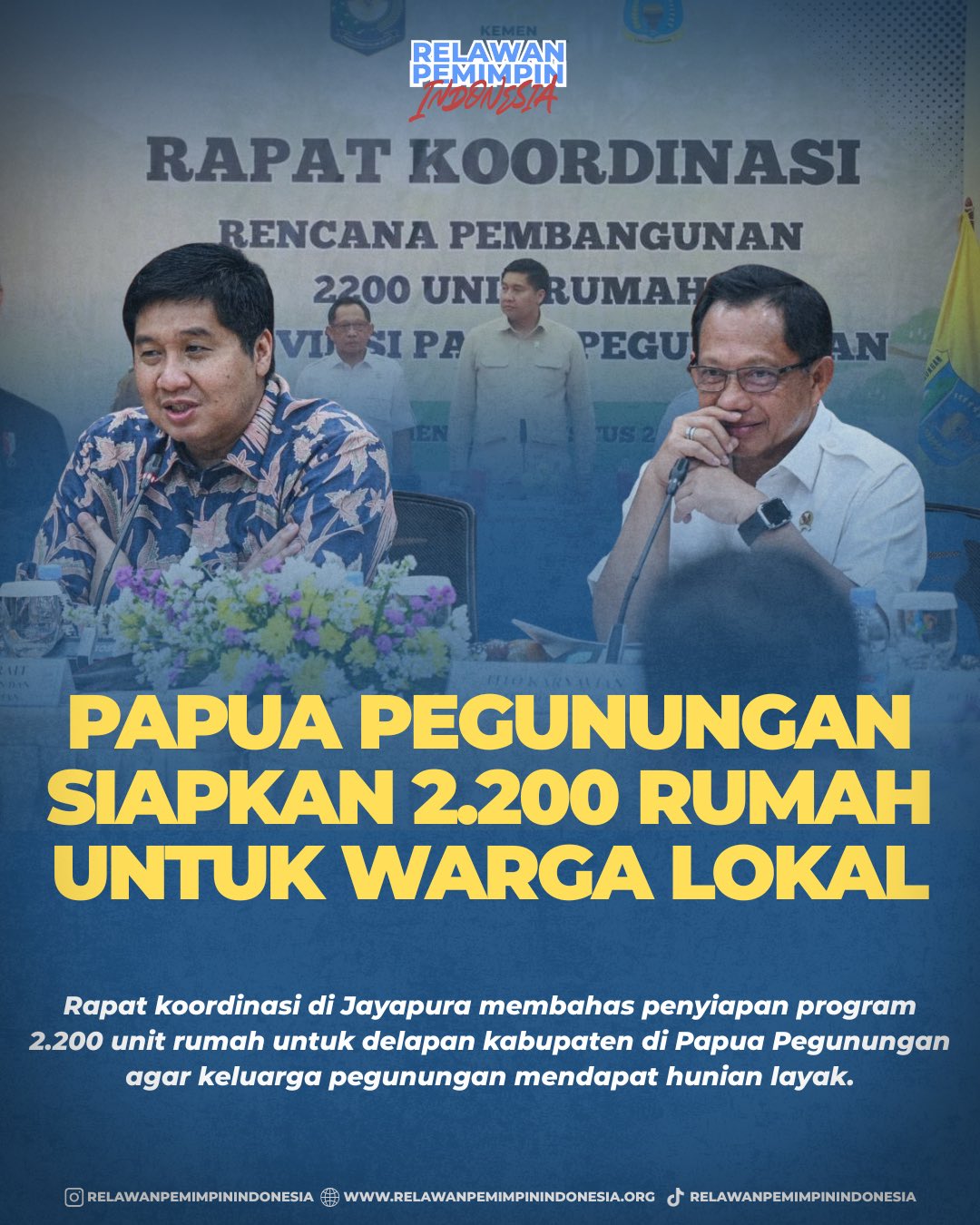 Program 2.200 rumah di Papua Pegunungan disiapkan lewat rakor di Jayapura yang membahas lahan, jalur logistik, dan SDM untuk delapan kabupaten pegunungan. Arah kebijakannya jelas, keluarga mendapat hunian yang lebih layak sekaligus menggerakkan ekonomi lokal lewat proyek konstruksi.
Bagaimana menurutmu? Apakah program perumahan seperti ini sudah menjawab kebutuhan dasar keluarga di wilayah pegunungan? Tulis di kolom komentar!
Follow @relawanpemimpinindonesia untuk konten inspiratif lainnya.
#Relawanpemimpinindonesia #PapuaPegunungan #PerumahanRakyat #PembangunanDaerah