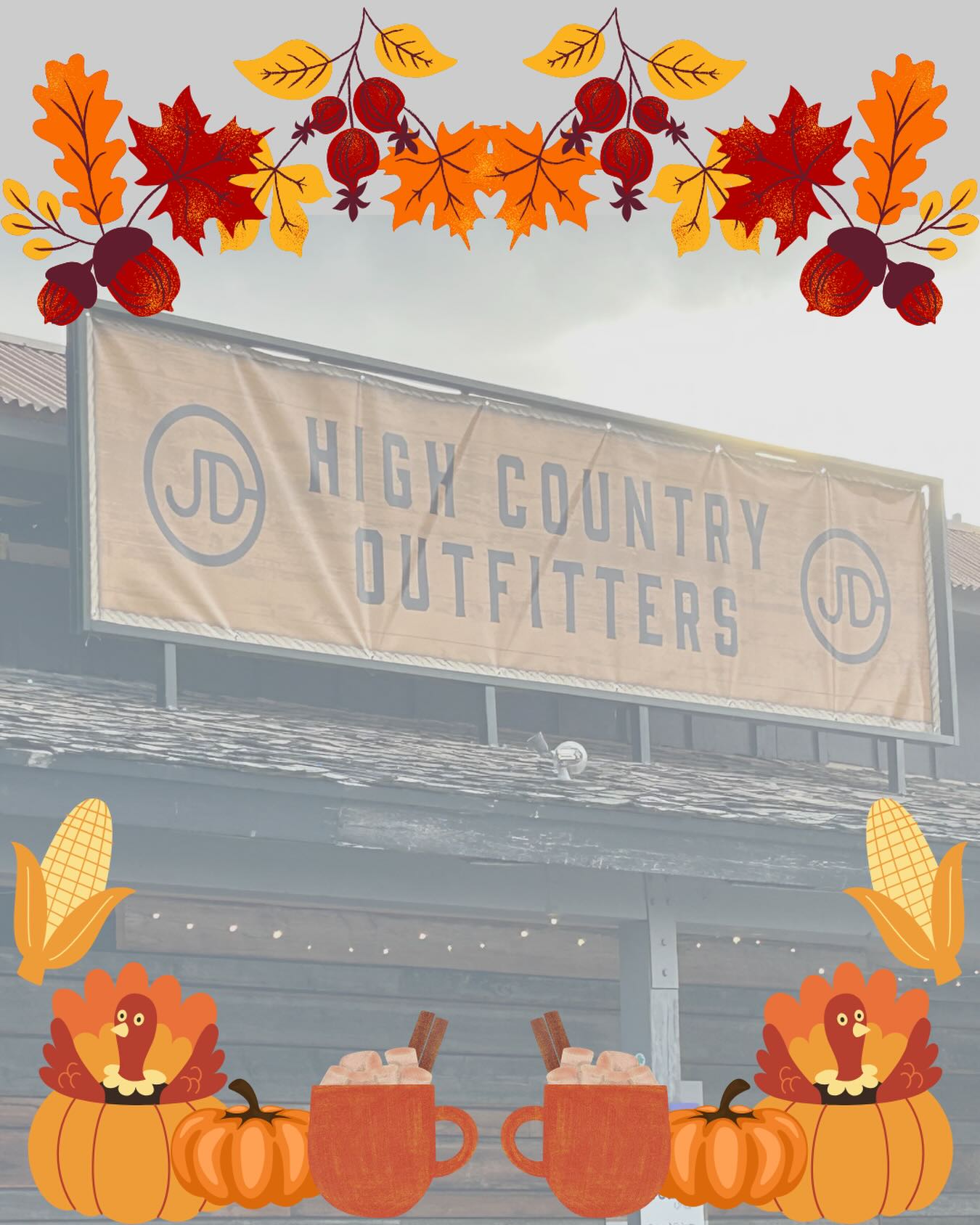 Happy Thanksgiving from the JDHCO Team!!
We miss our Jackson Hole friends & family and look forward to re-opening at our new location at 160 W Broadway very soon.
Stay tuned for more updates - and pictures! - of our fantastic new home.
#jdhighcountryoutfitters #jacksonhole #shoplocalsupportlocal