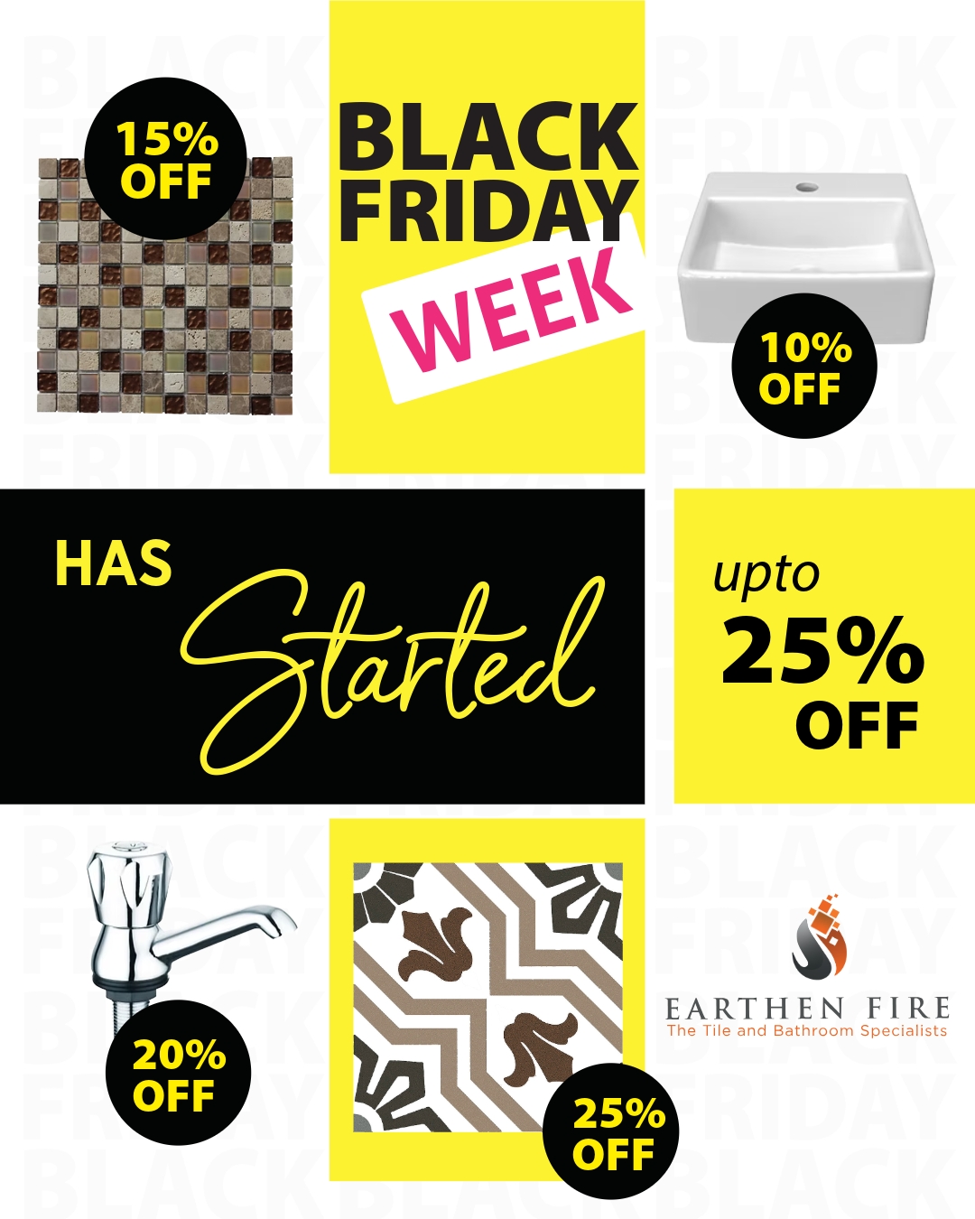 🖤 BLACK FRIDAY WEEK IS NOW ON — DON’T MISS OUT! 🖤
Our Black Friday sale has officially begun, and the deals are better than ever.
This carousel shows only some of the incredible specials available — but there are dozens more across tiles, taps, basins, baths, shower enclosures, and accessories that we simply can’t fit into one post.
✨ Explore the full Black Friday range — including products NOT shown on social media:
👉 http://www.earthen-fire.com/blackfriday
If you’re planning a renovation or upgrading your home, now is the perfect time to secure luxury pieces at unbeatable prices.
Sale runs 24–28 November — while stocks last.
📲 https://wa.me/263772204044
#EarthenFire #BlackFridayWeek #BathroomDesign #LuxuryBathrooms #TilesZimbabwe #HomeRenovation #BathroomSpecials #ZimbabweDesign #PremiumTiles #ModernLiving #BlackFridayDeals