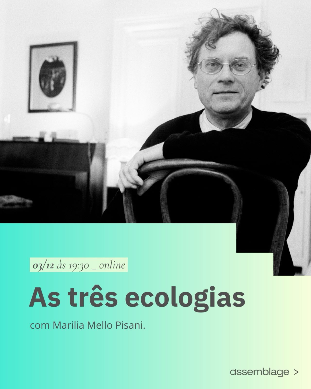 Encontro online na próxima quarta-feira (03/12) com a pesquisadora Marília Mello Pisani.
O encontro faz parte do nosso programa sobre a Esquizoanálise.
Inscrições para este encontro via mensagem.
Participe!