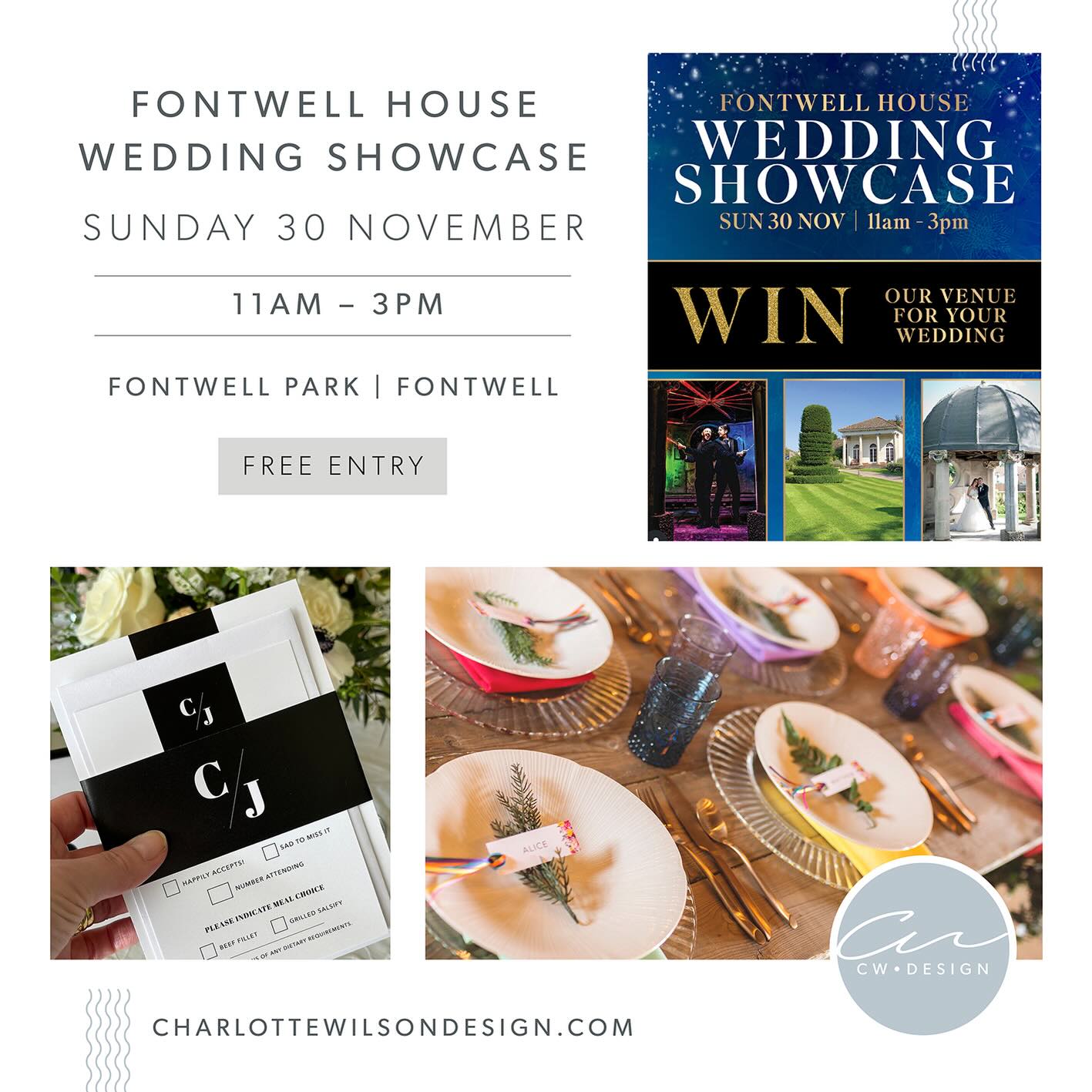 THE DAY IS NEARLY HERE! // Get ready to be inspired at the stunning Fontwell House Wedding Showcase on Sunday 30th November @weddingsfontwellpark.
It’s the perfect opportunity to have that first glimpse of the venue, beautifully styled @thesussexweddingsuppliers, along with hand-picked local suppliers, be inspired and stop to talk with us about your wedding stationery 💌.
For more details visit:
https://www.fontwellpark.co.uk
We look forward to seeing you!
#weddinginspiration #weddinginspo #weddingstationery #weddinginvites #fontwellparkweddings #arundel #iamcwdesign