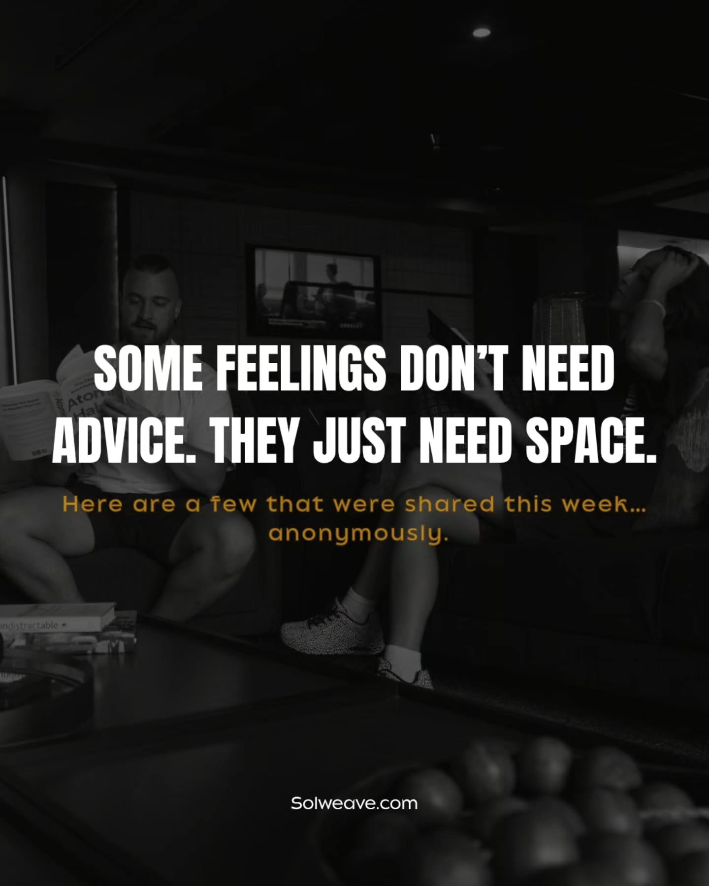 These are a few of the things people shared with us this week.
If something feels familiar, you can talk about it in the comments, or share your own anonymously through the Expression Box.
🔗 Link in bio.
No pressure. No judgment. Just space. 🖤
#Solweave #ExpressionBox #WearWhatYouFeel #HealingInCommunity #MentalHealthMatters
