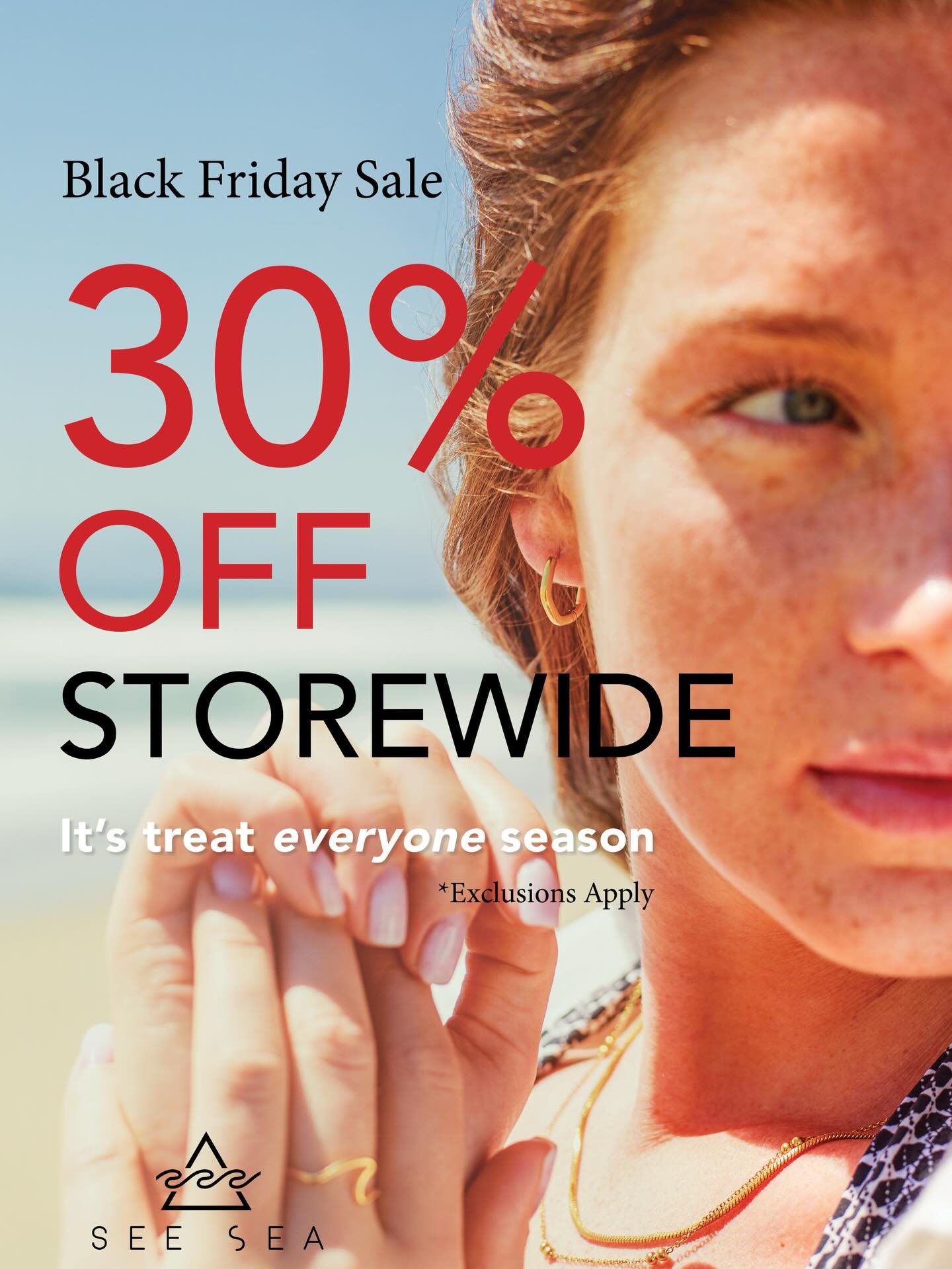 Our only sitewide sale is happening. Grab your favorites before they are gone 🎁
.
.
.
.
#seesea #lovefromthesea #holidaygift #blkdeal #blksale #blackfriday #blackfridaydeals #holidayjewelry #waterproofjewelry #tarnishfreejewelry #goldjewelry #seeseajewelry #blackfridayjewelry