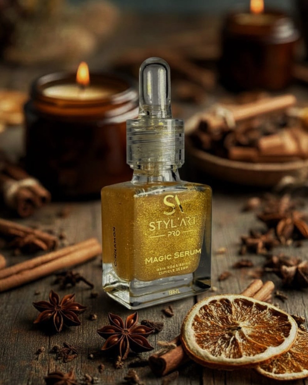 Plongez vos mains dans la magie des fêtes avec notre huile cuticules 𝙈𝘼𝙂𝙄𝘾 𝙎𝙚𝙧𝙪𝙢 𝘾𝙞𝙣𝙣𝙖𝙢𝙤𝙣, une édition gourmande et scintillante qui capture toute la chaleur de l’hiver.
Infusé d’une odeur de cannelle douce et réconfortante, ce sérum rappelle les instants cosy de la saison : boissons chaudes, biscuits épicés et ambiance lumineuse des fêtes.
Sa texture ultra-fluide, aussi légère que l’eau, pénètre instantanément sans laisser de film gras.
Elle est à shopper dès à présent sur notre boutique en ligne 🛍️