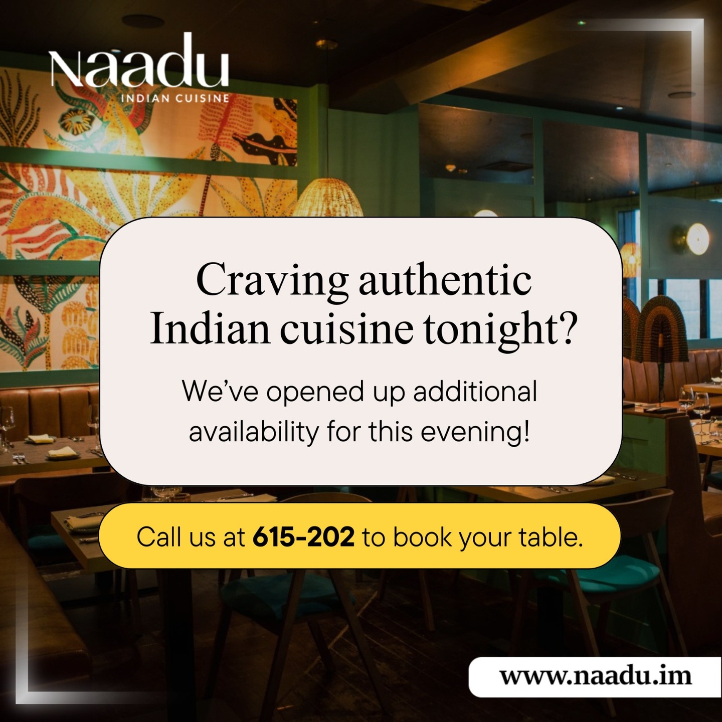 Craving something flavourful tonight?
Good news we’ve just opened up extra availability for this evening!
Treat yourself to authentic Indian cuisine at Naadu and enjoy a warm, unforgettable dining experience.
Call 615-202 to reserve your table now.
Limited slots, book before they’re gone!
https://www.naadu.im/
#NaaduIm #IndianFoodLovers #FoodiesOfIOM #AuthenticIndianFood #LastMinutePlans #DinnerTonight #FoodieFinds #IsleOfManEats #ReserveNow #IndianRestaurant #eveningplans