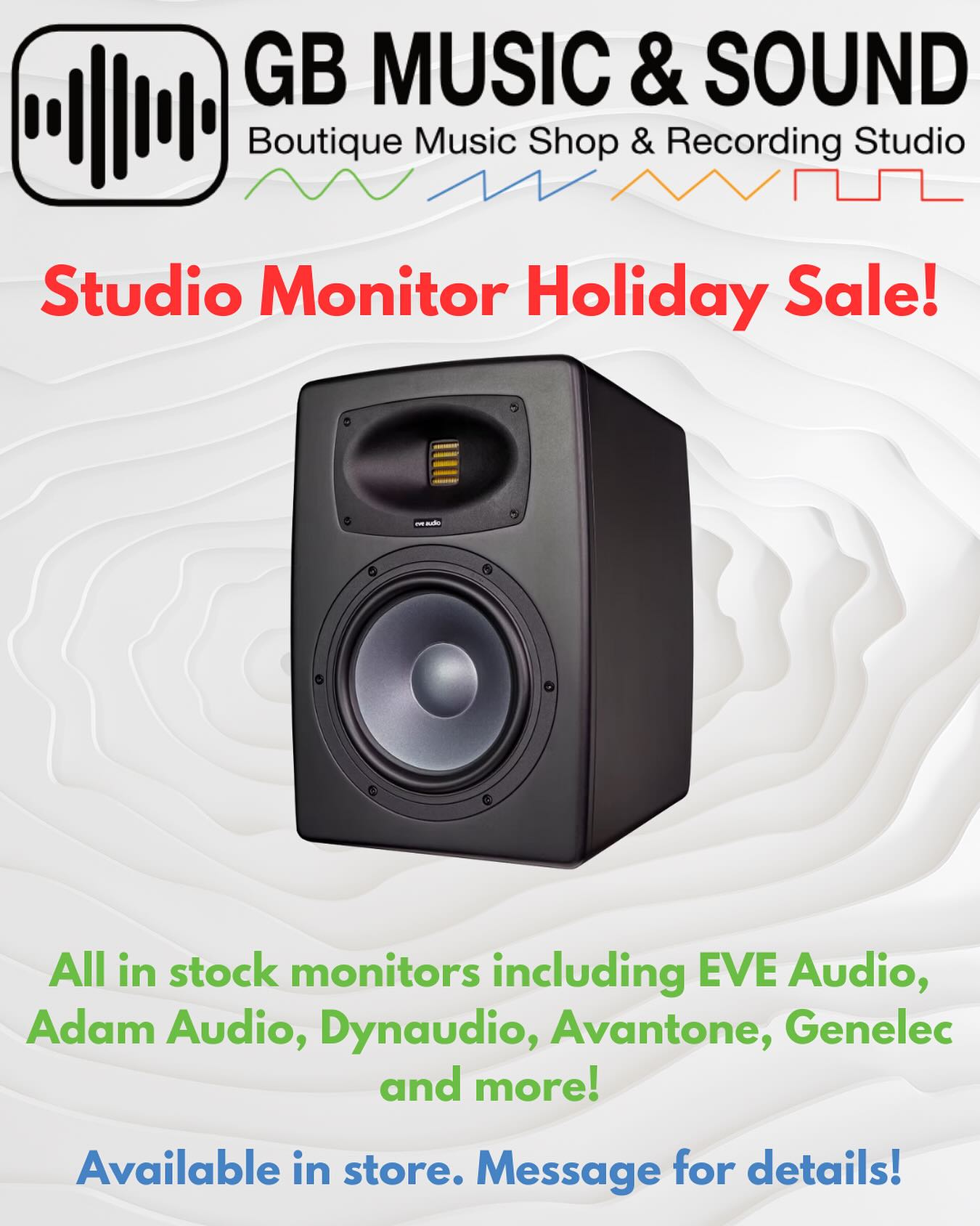 All in stock Studio Monitors are on sale now at GB Music & Sound, Canada’s destination for gear!