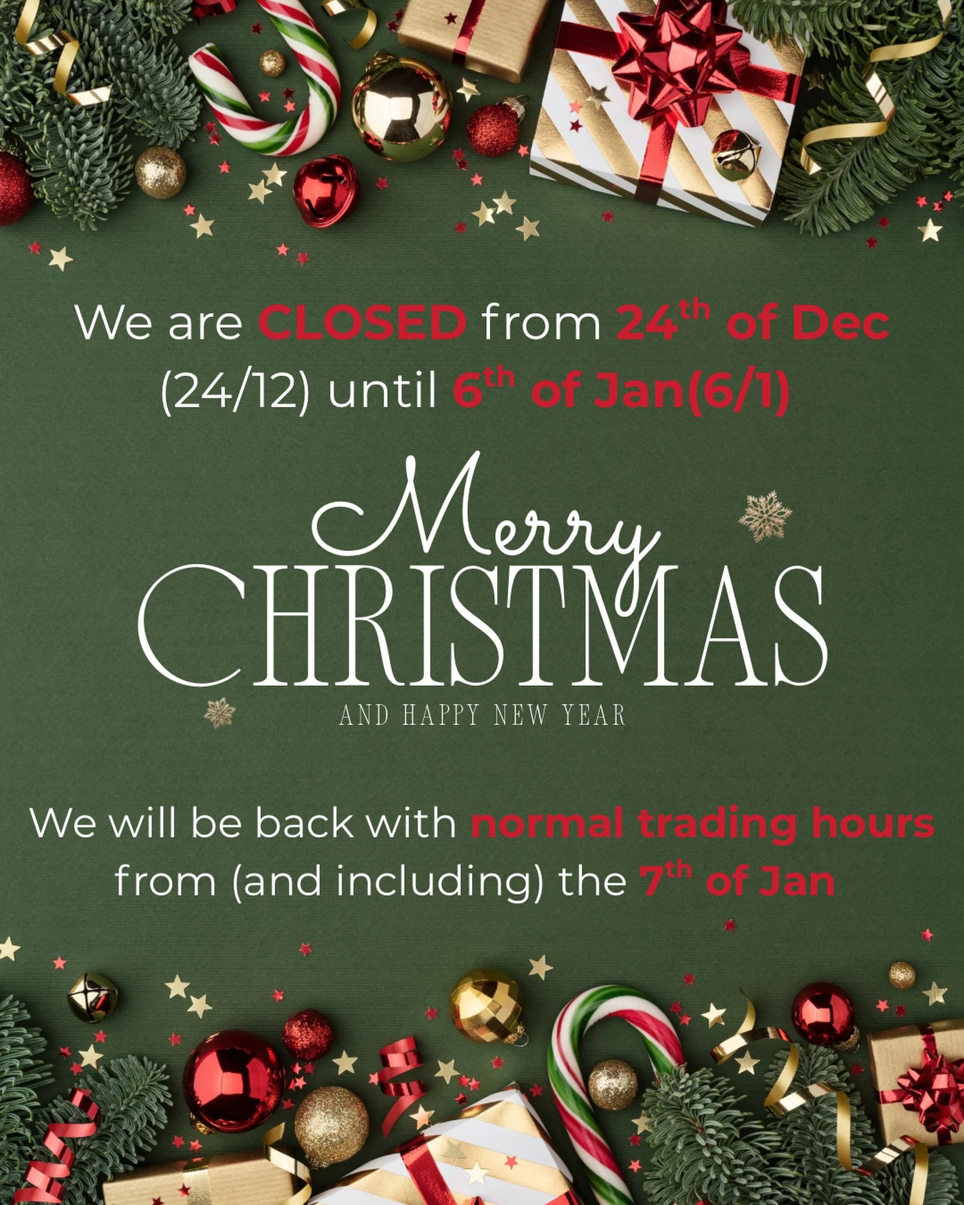 Dear our valued customers, we will unfortunately be closed for Christmas season - from the 24th of December until the 6th of January - and will be back from the 7th of January (including the 7th)
We apologise for any inconveniences caused and hope you all have a lovely holidays.
- MISAKI Japanese Restaurant