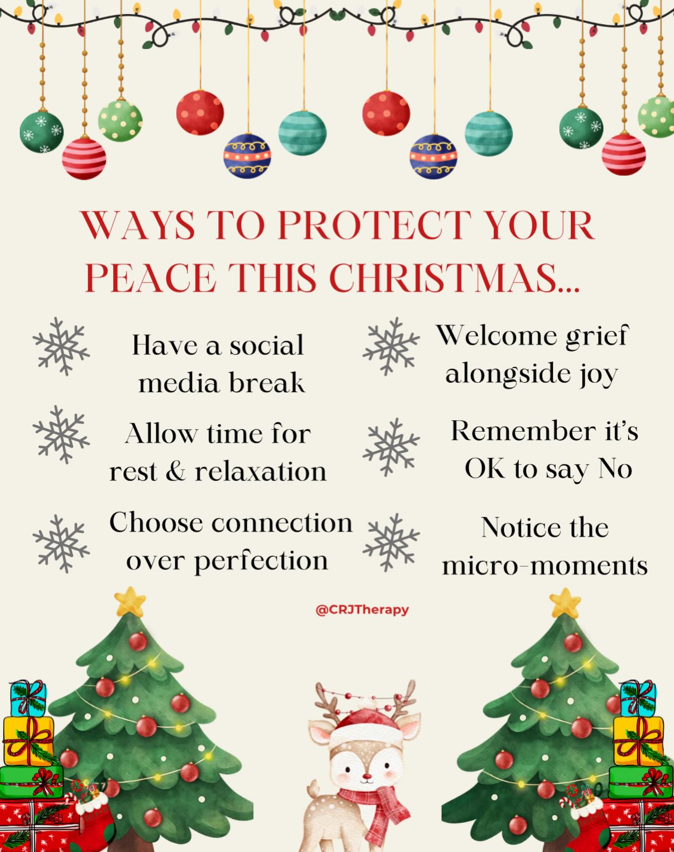 ✨ Simple ways to protect your peace this Christmas 🎄
#christmas #therapy #wellnessjourney