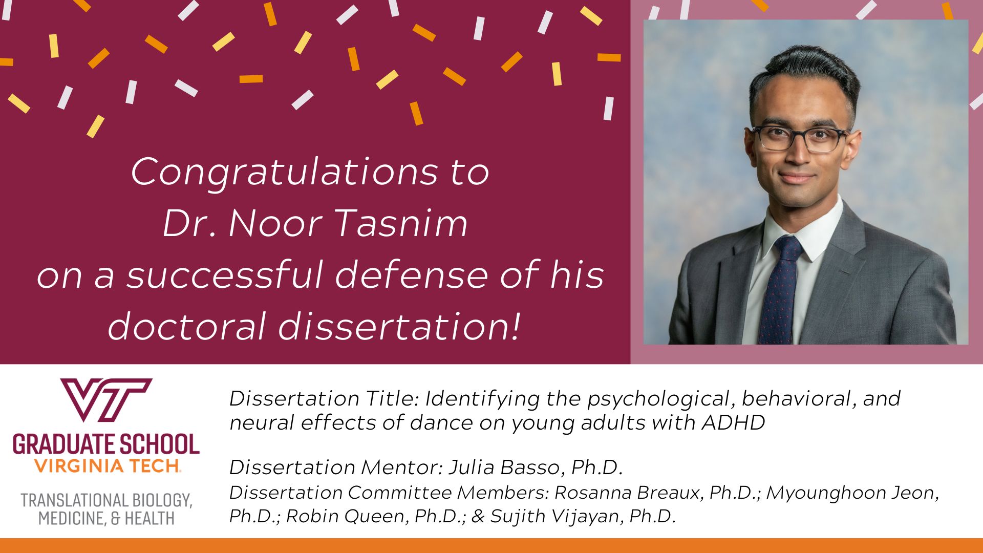 Huge congratulations to Noor for successfully defending your dissertation! 🧠🎓 Your hard work, dedication, and brilliance inspire us all. Can’t wait to see all the amazing things you’ll accomplish next!