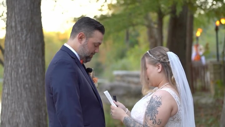 I love when the vows have that personal touch with a good sense of humor. #austinweddingvideography #privatevows #austinweddings