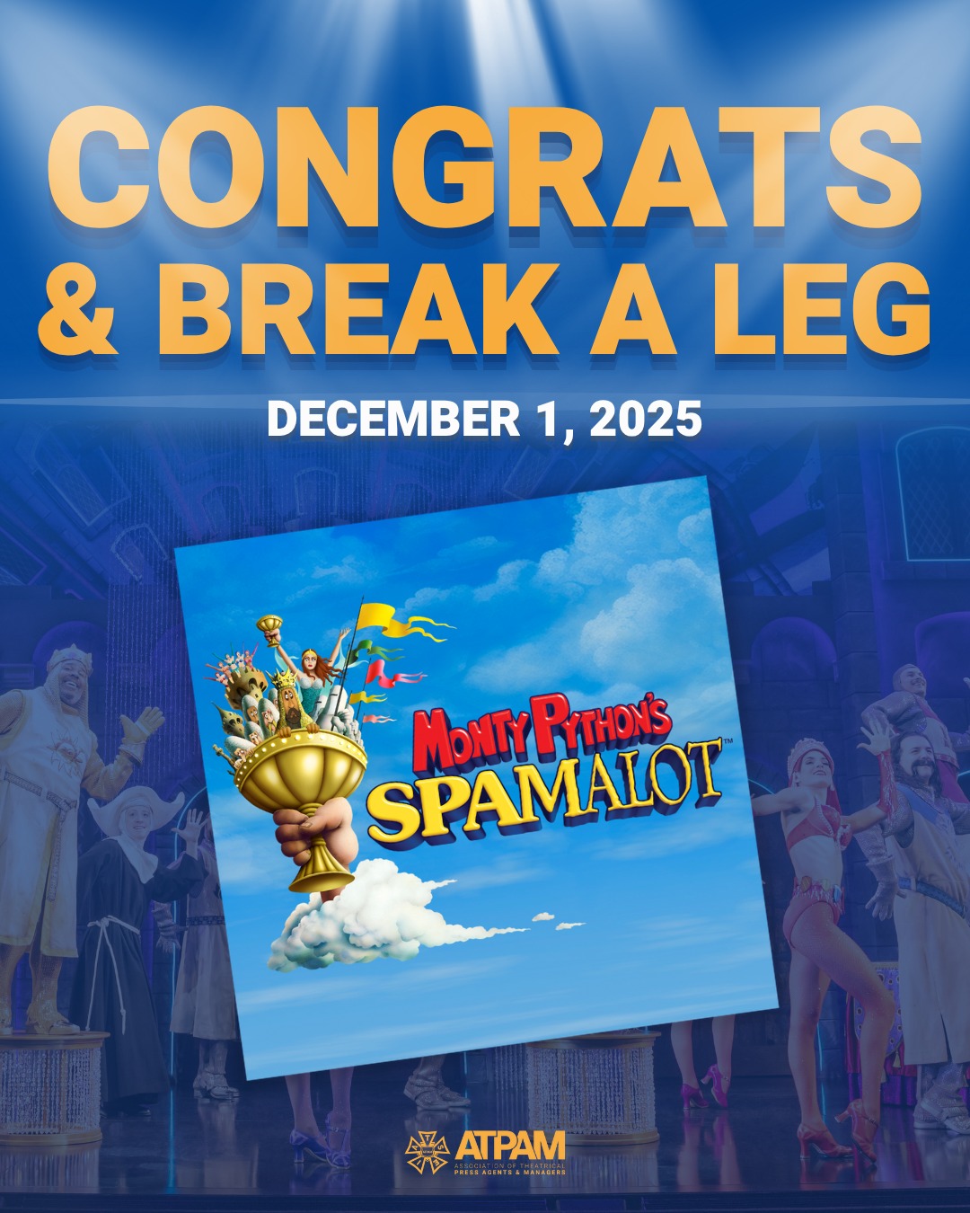Get ready to laugh your coconuts off—congrats to our ATPAM crew behind the scenes of the hilarious new @spamalotbway tour, launching tonight in Cleveland!🥥🥥🥥