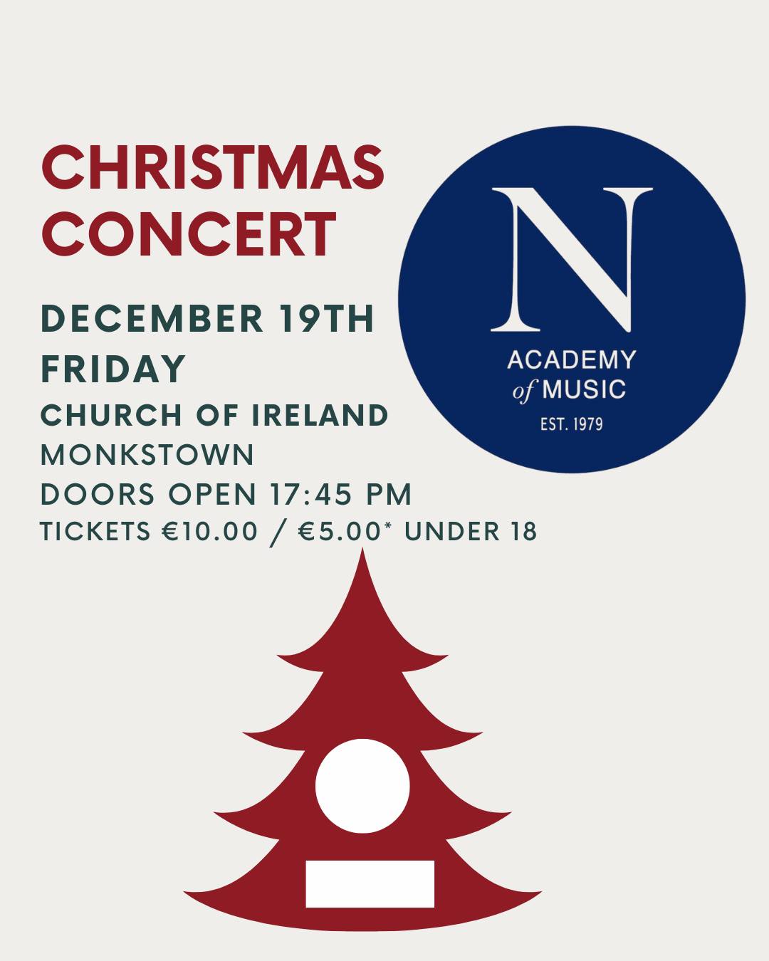Still deciding what you’re doing this Friday? Well, there are still tickets available for our Christmas Concert!🎄
🗓️ This Friday, 19th December
🕕 Concert starts 6:00pm
🚪 Doors open 5:45pm
📍 Church of Ireland, Monkstown
🎟️ €10 / €5 under 18
Bring a friend, get cosy, and kick off the weekend with some music. All ages are welcome!
Tickets available online at:
www.newparkmusic.ie/event-details-registration/annual-christmas-concert-1
#ChristmasConcert #LiveMusic #Monkstown #DublinEvents #ClassicalMusic #FamilyFriendlyEvents