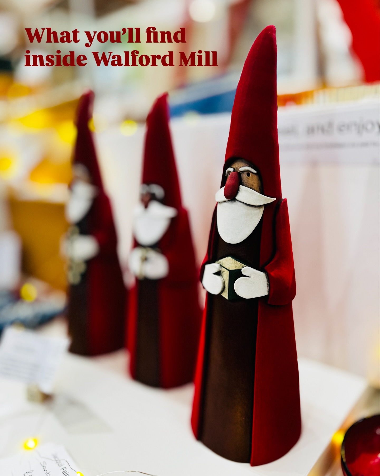 Walford Mill is looking so sparkly and festive!
There’s gifts galore to buy from our resident makers and the exhibition space is full to bursting with stunning handmade gifts from local artisans from Dorset and beyond
In the pop up this week you’ll find @amanda.hemsworth and John Britton with their gorgeous sea themed driftwood sculptures and prints.
The little Nutty Parrott studio has had a gingerbread Christmas makeover and is looking cuter than ever - inside you’ll find aluminium artist @seaparrott and silversmith @wendynuttjewellery
The @littlepickleatthemill cafe in the courtyard is looking wonderfully festive and they’re now serving mulled wine, handmade mince pies and decadent hot chocolate alongside their delicious lunches and afternoon teas.
We can’t wait to welcome you!
Free entry, pay and display car park, wheelchair accessible and dog friendly
Opening hours
Wednesday to Saturday 10-5
and Sundays 11-4.
Extended Christmas opening hours for last minute shoppers during Christmas week:
Monday 22nd Dec: 10am-4pm
Tuesday 23rd Dec: 10am-4pm
Christmas Eve: 10am-2pm