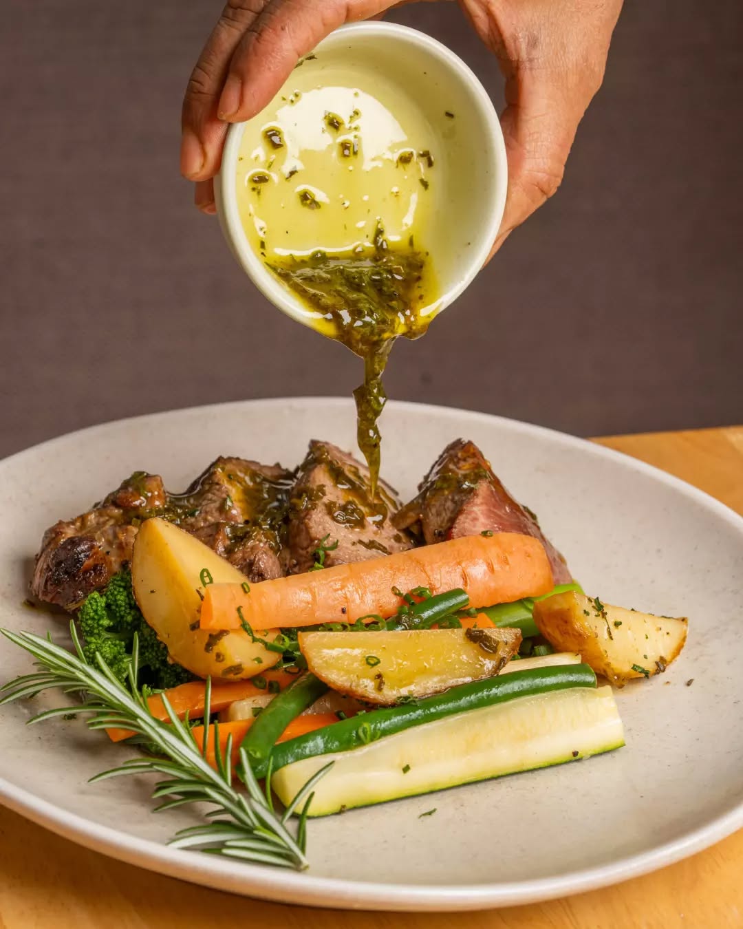 Our Christmas menu features herb-crusted lamb rump, roasted until tender and served with crushed baby potatoes, seasonal greens and a rosemary jus.
It’s one of the stars of our three-course festive set menu at $69pp. Book your Christmas lunch or dinner at Silvs.