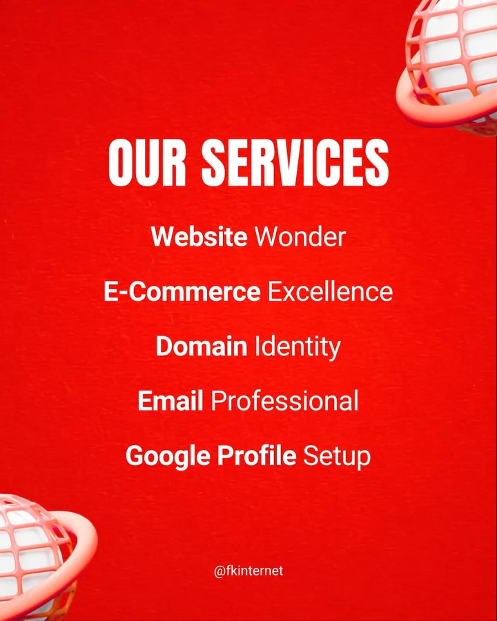 At FK Internet, ✨ we build websites and digital essentials that help your business show up sharp, trustworthy, and ready to grow online.
🌐 Website Wonder: Clean, modern, and mobile-friendly websites designed to make your business stand out and build instant trust.
🛒 E-Commerce Excellence: Smooth, sales-ready online stores with effortless navigation and secure checkout — built to turn visitors into customers.
🔗 Domain Identity: Your online journey begins with the right name. We help you secure a strong and memorable domain that fits your brand perfectly.
📧 Email Professional: Branded business emails that elevate your credibility and make communication feel polished and professional.
📍 Google Profile Setup: A complete setup & optimisation of your Google Business Profile so your brand shows up in local searches and gets discovered by real customers.
Let’s bring your online presence to life — professionally and effortlessly. 🚀
#fkinternet #webdesignindia #smallbusinessgrowth #ecommercewebsite #businesswebsite
