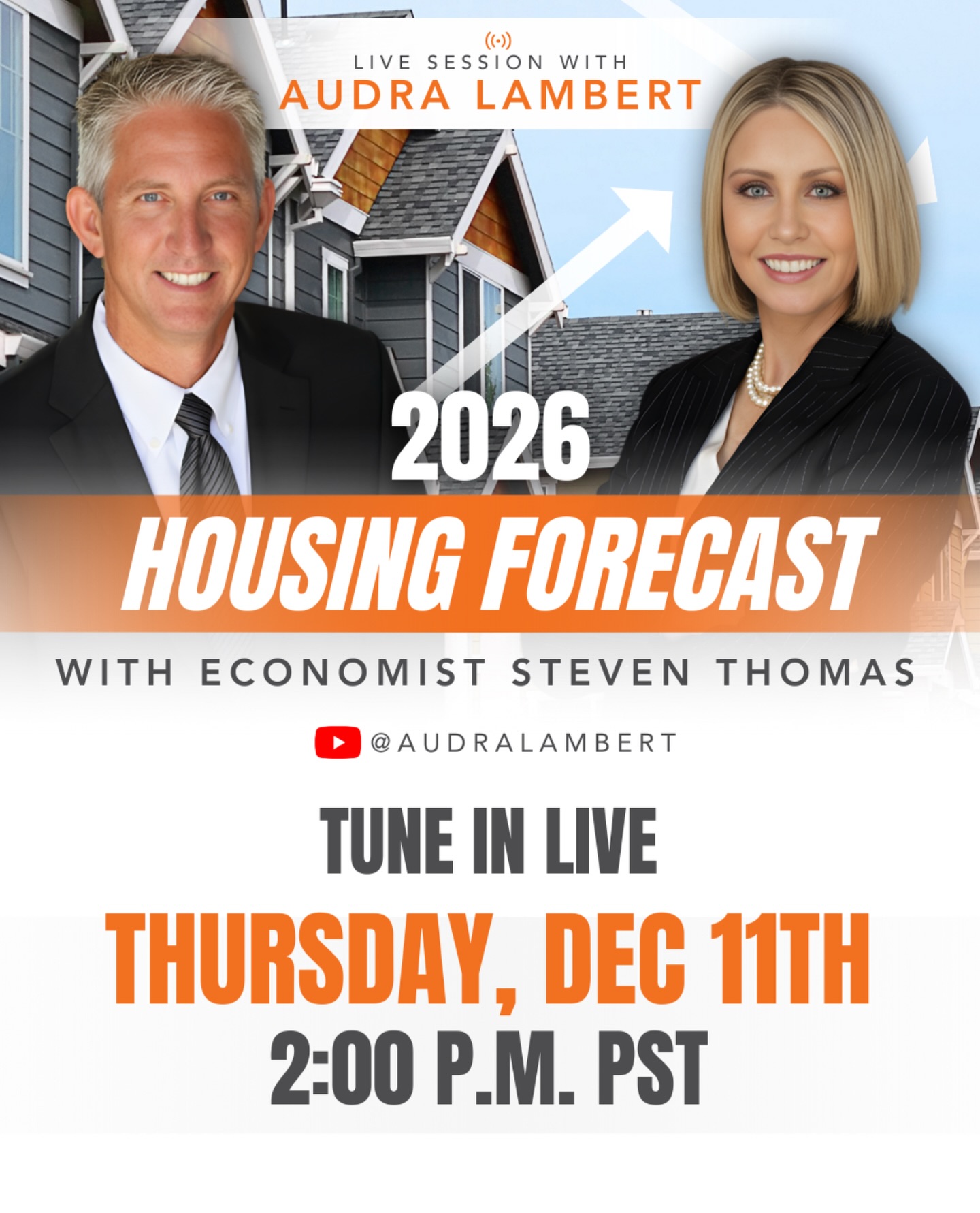 Get ready for our live session on December 11th! I’ll be joined by Economist Steven Thomas @reportsonhousing as we take a deep dive into the 2026 Housing Forecast — what’s coming for prices, inventory, interest rates, and the overall market.
Have questions about buying, selling, or investing in 2026? Drop them in the link in Bio — we may answer them live!
📅 Set a reminder now and visit my YouTube channel to join us! Link in Bio.
#OrangeCounty #California #AudraLambert #LambertGroupHomes #EconomistStevenThomas #RealEstate #HousingMarket #2026Forecast #StevenThomas #MarketUpdate #RealEstateInvesting #AskAudra