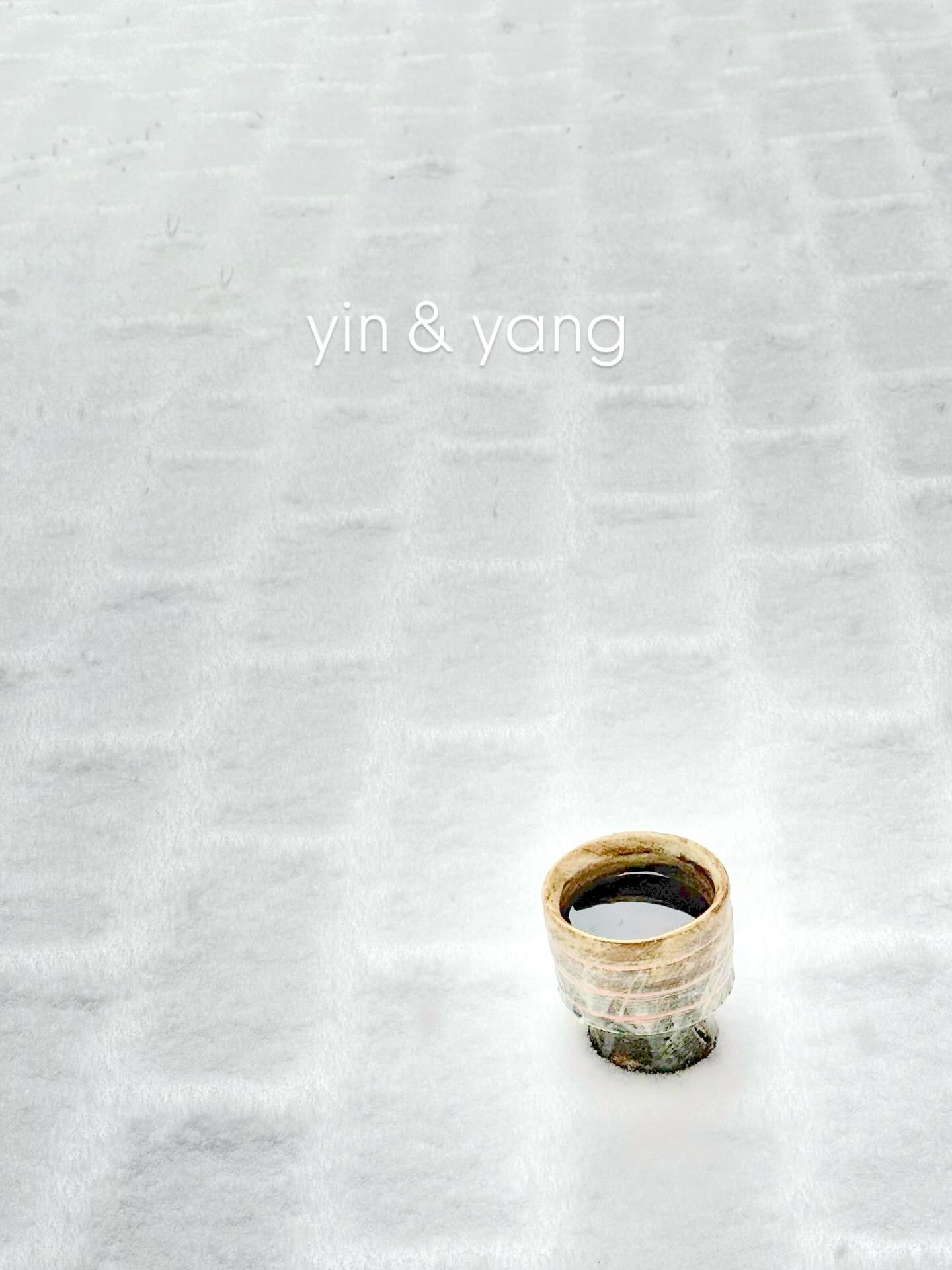 First Winter in Cold Spring… Snowy Day + Shimada Whiskey, a Black Tea Smoked over the Wood from Japanese Whiskey Barrels. Yunomi from @studio_tashtego #yinyang #japanesetea #snowyday #coldspringny