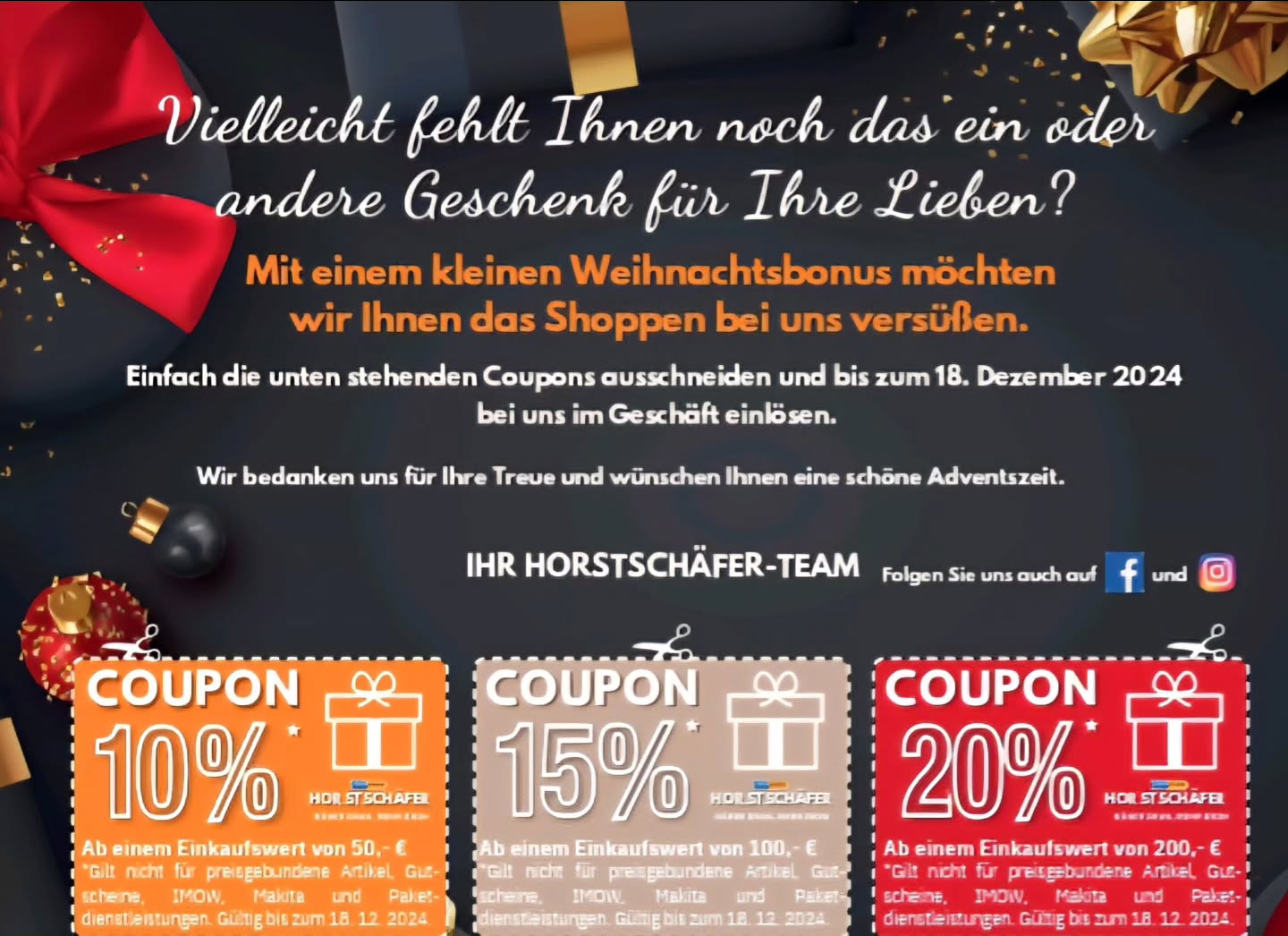 📬 Schon Post bekommen?
Unsere Kundenkarteninhaber haben ihre Couponkarten bereits im Briefkasten und können ab sofort bis zum 24.12.2025 bei uns sparen 💸✨
Noch keine Kundenkarte?
Komm einfach vorbei, füll kurz den Antrag aus und nimm Deine Rabattcoupons direkt in Empfang ☺️🥰
#horstschäfer_gnarrenburg #kundenkarte #sparen