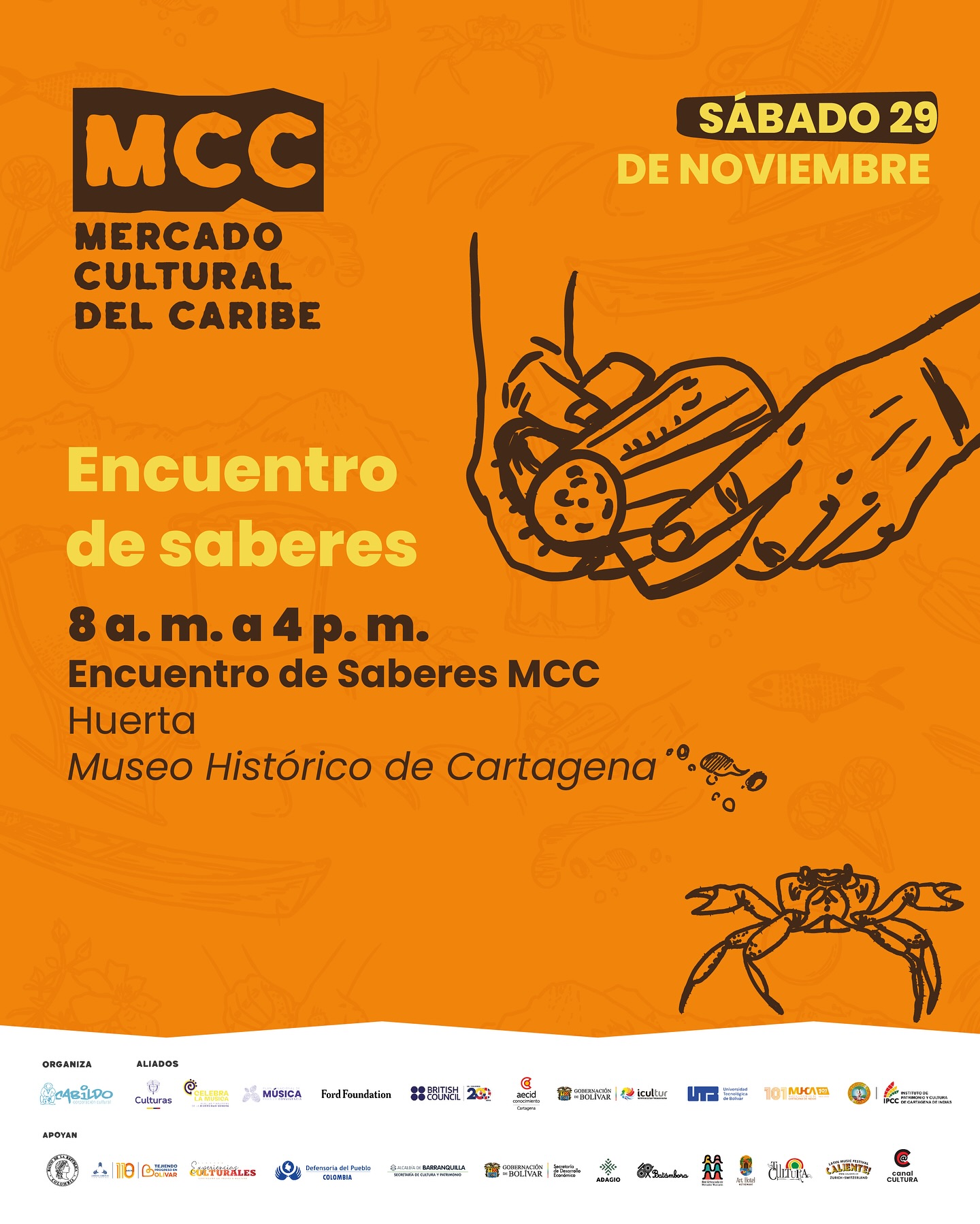 El corazón del Mercado Cultural del Caribe tendrá lugar este sábado 29 de noviembre en el Museo Histórico de Cartagena. 💛✨
Hablemos de esas prácticas tradicionales del Caribe que se encuentran en los saberes que pasan de mano en mano, en los cantos que acompañan las cotidianidades, en los tambores que laten como la memoria viva de los pueblos, y en cada gesto que teje comunidad. 🌴🪘
Este es el encuentro donde honramos lo que somos y celebramos lo que seguimos construyendo. ¡Allá nos vemos gente 🙌🏾🥹!